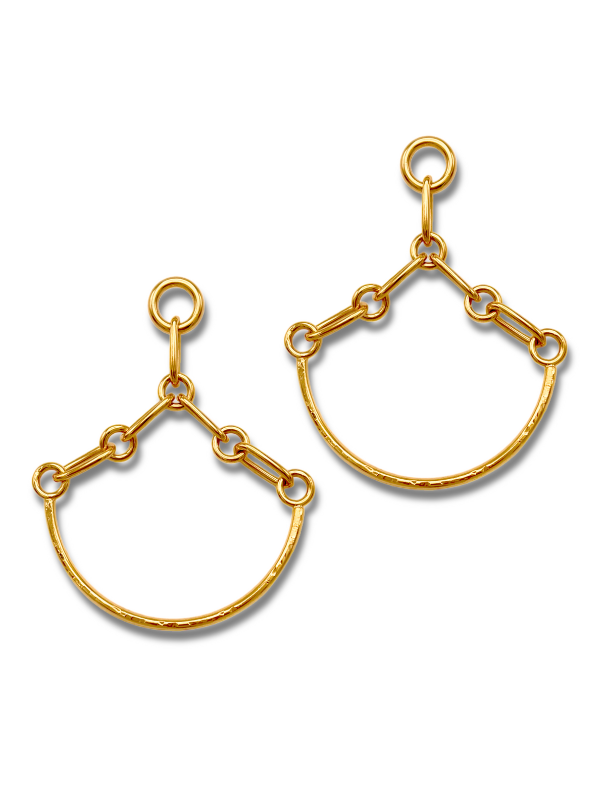 Gold Libra Link Chandelier Post Earrings-Earrings-JAREDJAMIN Jewelry Online-JAREDJAMIN - Fashion Jewelry &amp; Accessories