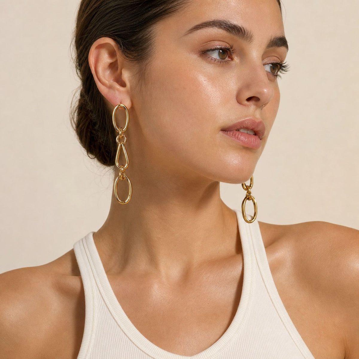 Gold Ophelia Chain Dangle Post Earrings