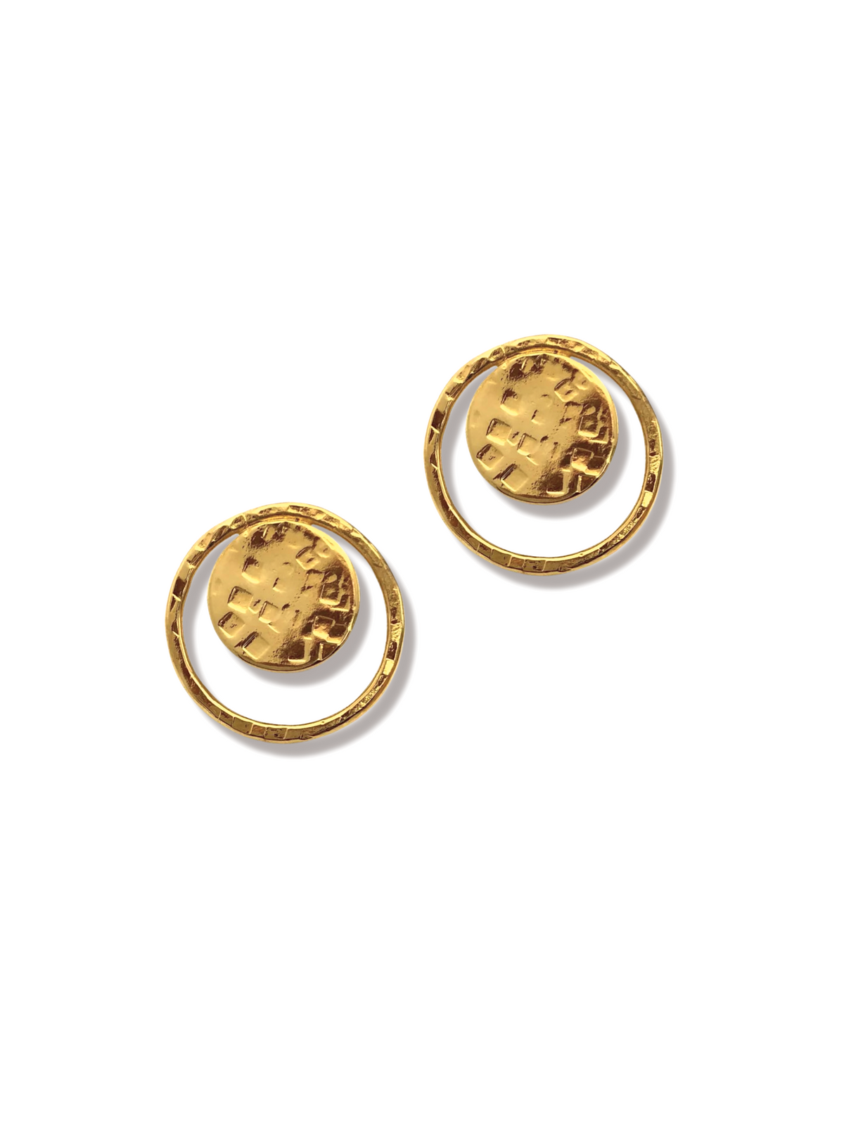 Gold Peacock Eye Clip Earrings-Earrings-JAREDJAMIN Jewelry Online-JAREDJAMIN - Fashion Jewelry &amp; Accessories