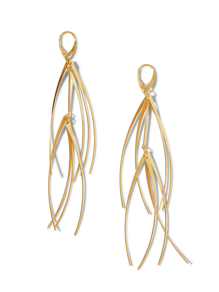 Gold tinsel earrings hotsell