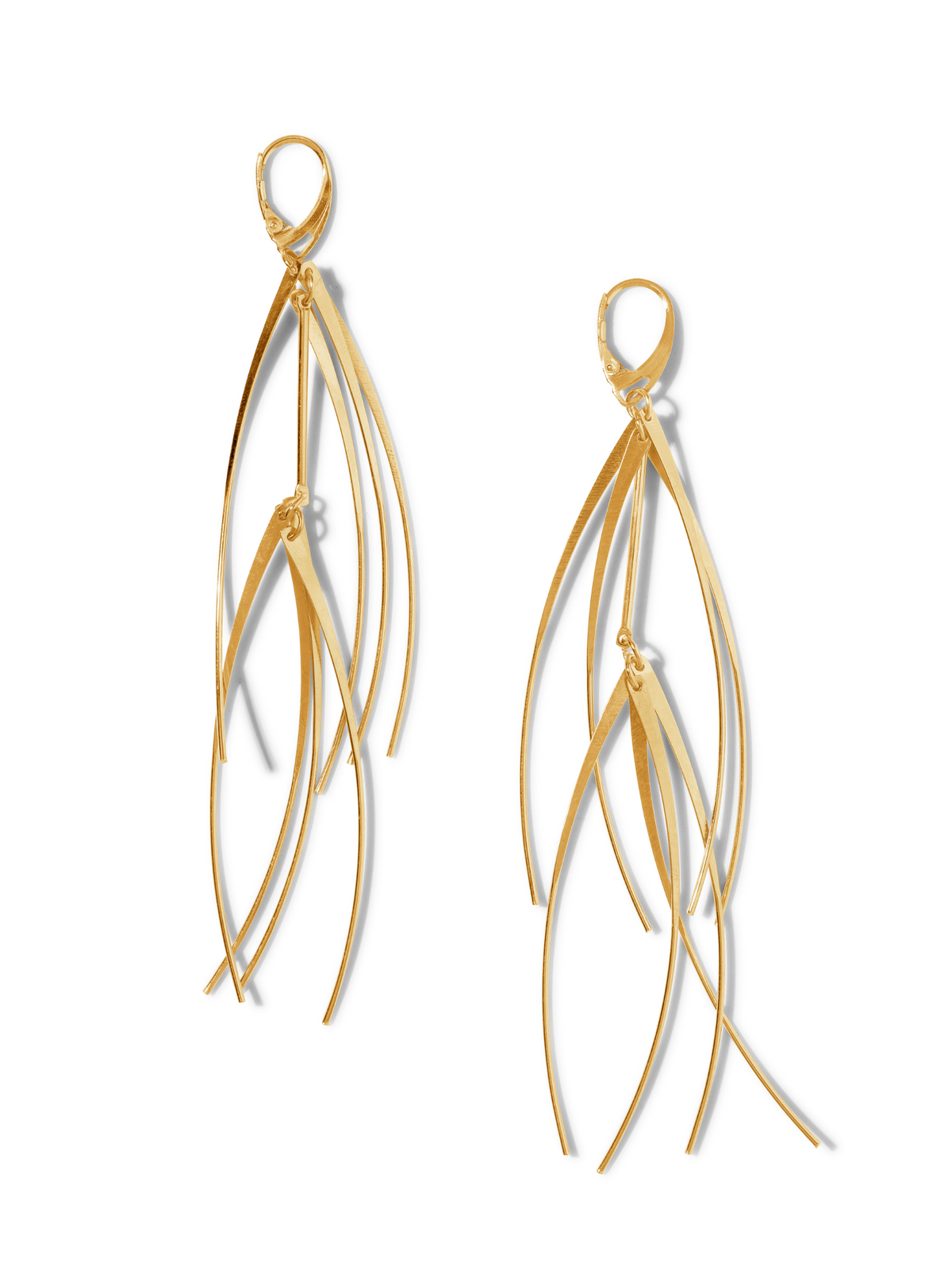 Gold Short Tinsel Earrings-Earrings-JAREDJAMIN Jewelry Online-JAREDJAMIN - Fashion Jewelry &amp; Accessories