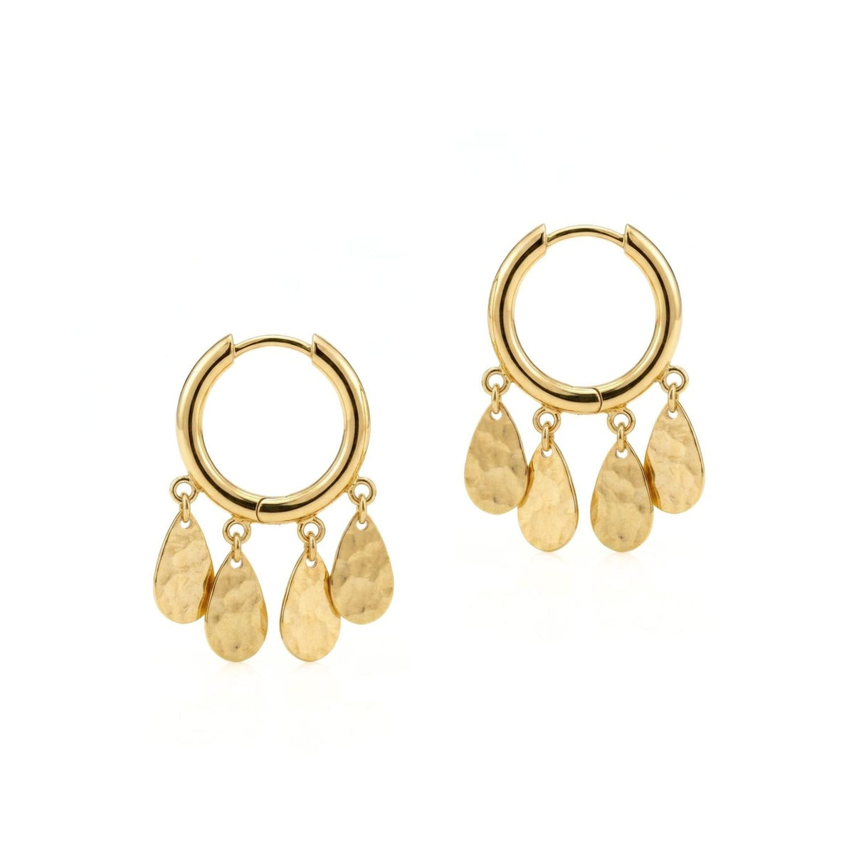 Sienna Hammered Teardrop Hoop Earrings