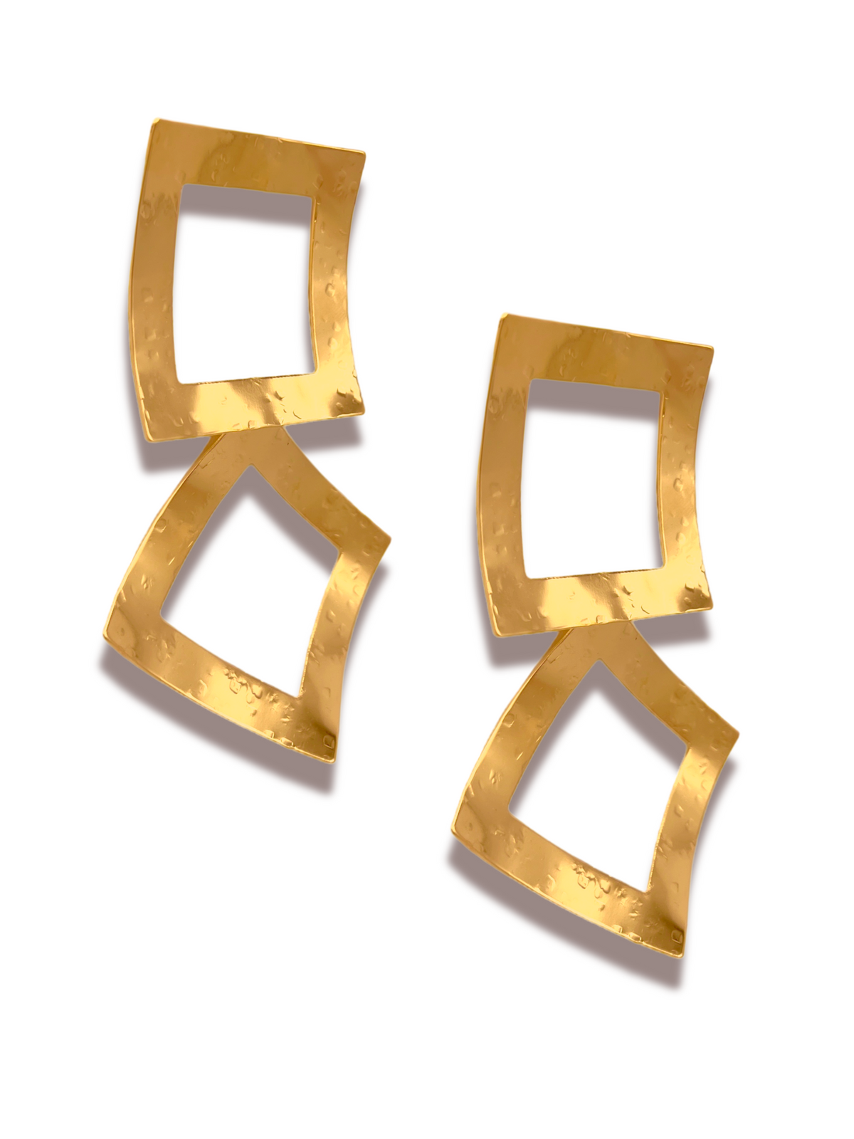 Gold Square Toscana Large Earrings-Earrings-JAREDJAMIN Jewelry Online-JAREDJAMIN - Fashion Jewelry &amp; Accessories