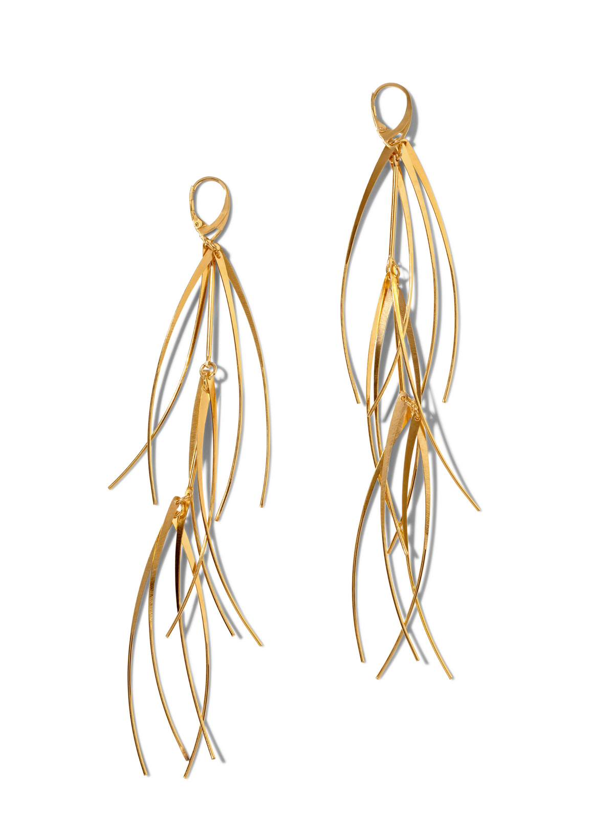 Gold Long Tinsel Earrings-Earrings-JAREDJAMIN Jewelry Online-JAREDJAMIN - Fashion Jewelry &amp; Accessories