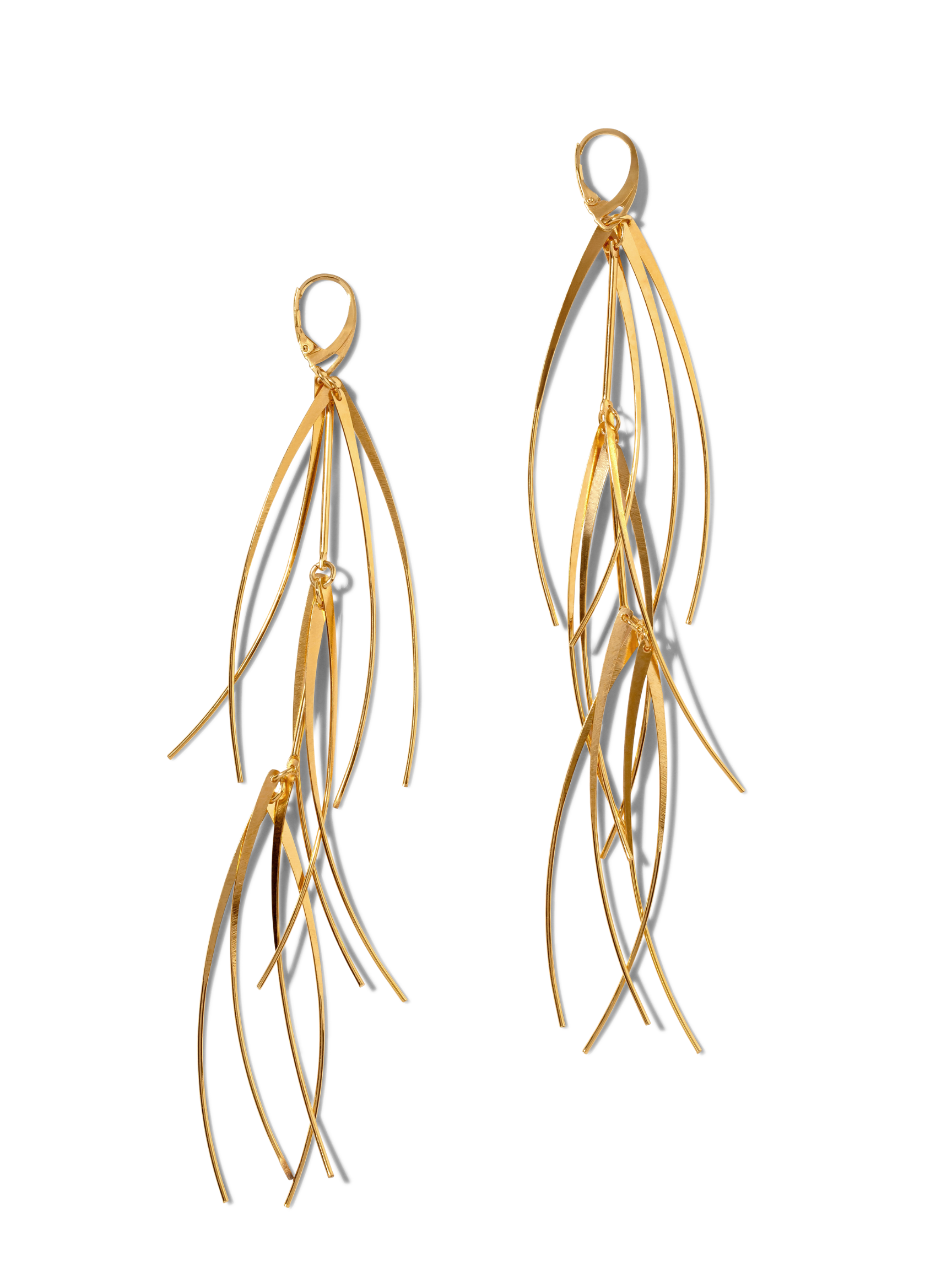 Gold Long Tinsel Earrings-Earrings-JAREDJAMIN Jewelry Online-JAREDJAMIN - Fashion Jewelry & Accessories