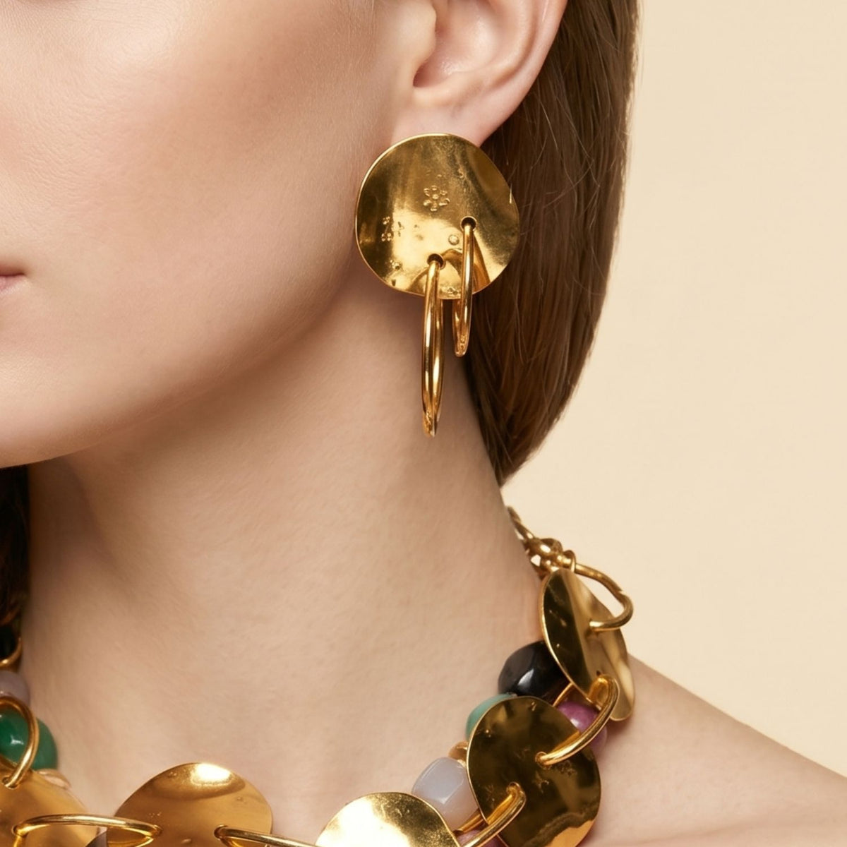 Gold Viviane Clip-on Earrings