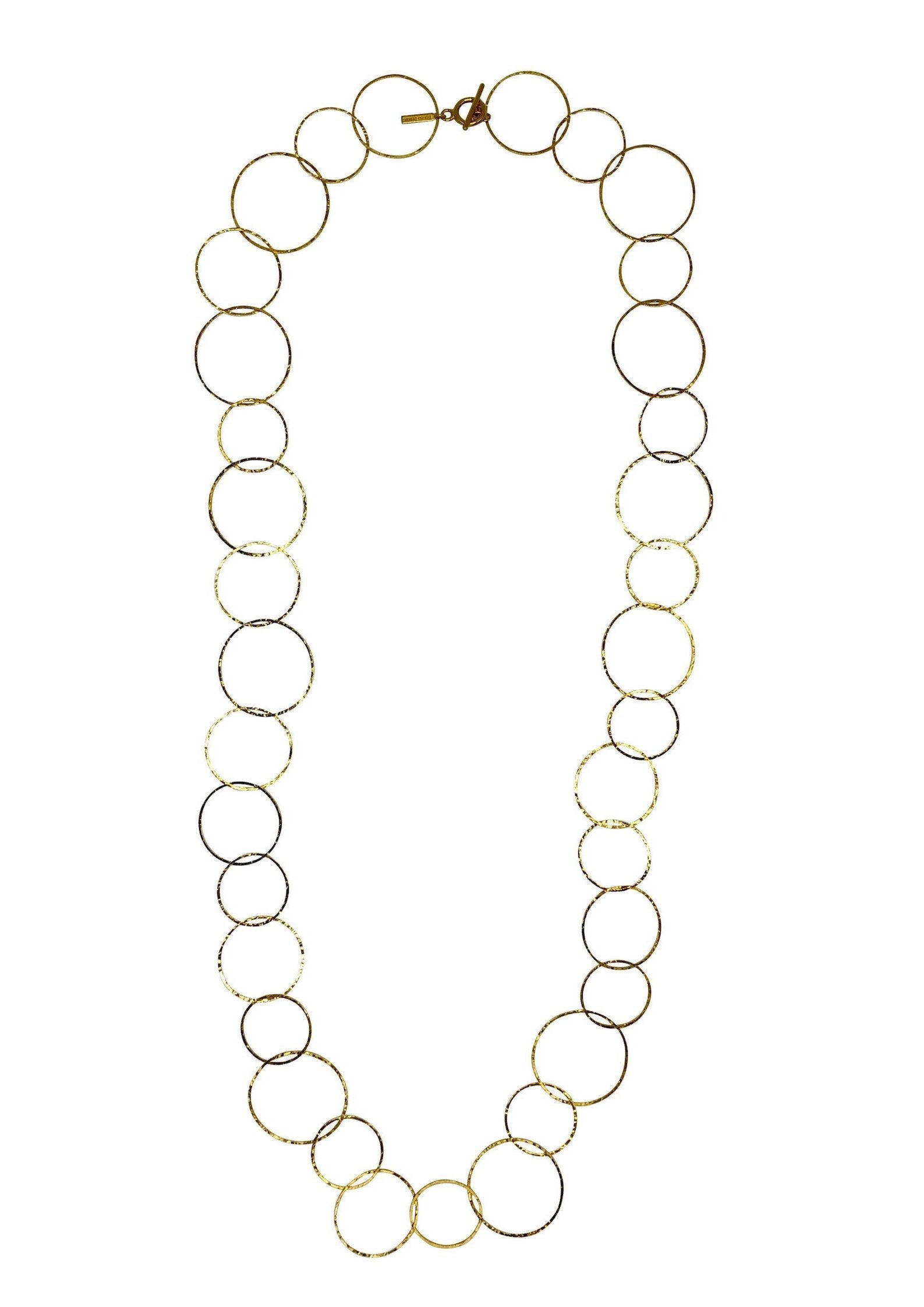 Gold Halo Lindy Links Long Necklace-Necklaces-JAREDJAMIN Jewelry Online-JARED JAMIN