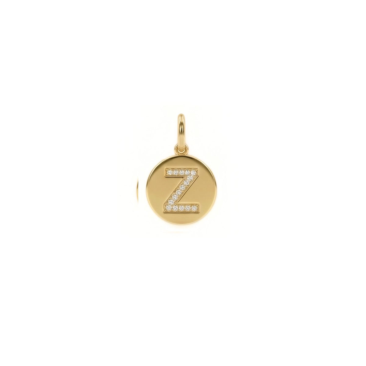 Hand-assembled in our West Hollywood studio, the Gold Pave Initial Pendant sculpts a round gold disc with an eco-conscious, diamond-encrusted “Z.” Crafted in small batches. Style Note: punctuates everything from sharp shirting to silk slips.