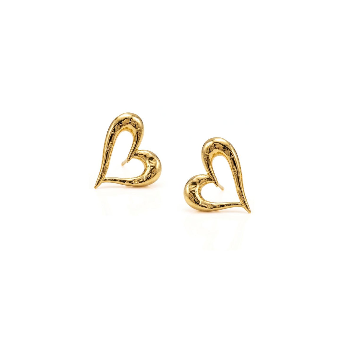 Hand-assembled in our West Hollywood studio, The Heartfelt Earrings sculpt recycled gold into asymmetrical, twisted heart forms with tactile texture. Small-batch and eco-conscious. Style Note: punctuates denim or an architectural evening silhouette.