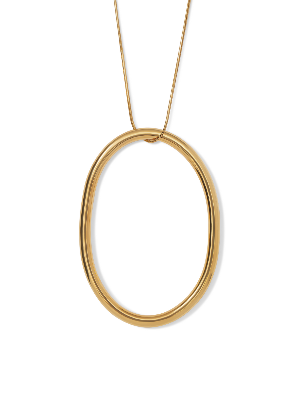 Heavenly Hoop Oval Pendant Necklace-Necklaces-JAREDJAMIN Jewelry Online-Gold-JAREDJAMIN - Fashion Jewelry &amp; Accessories