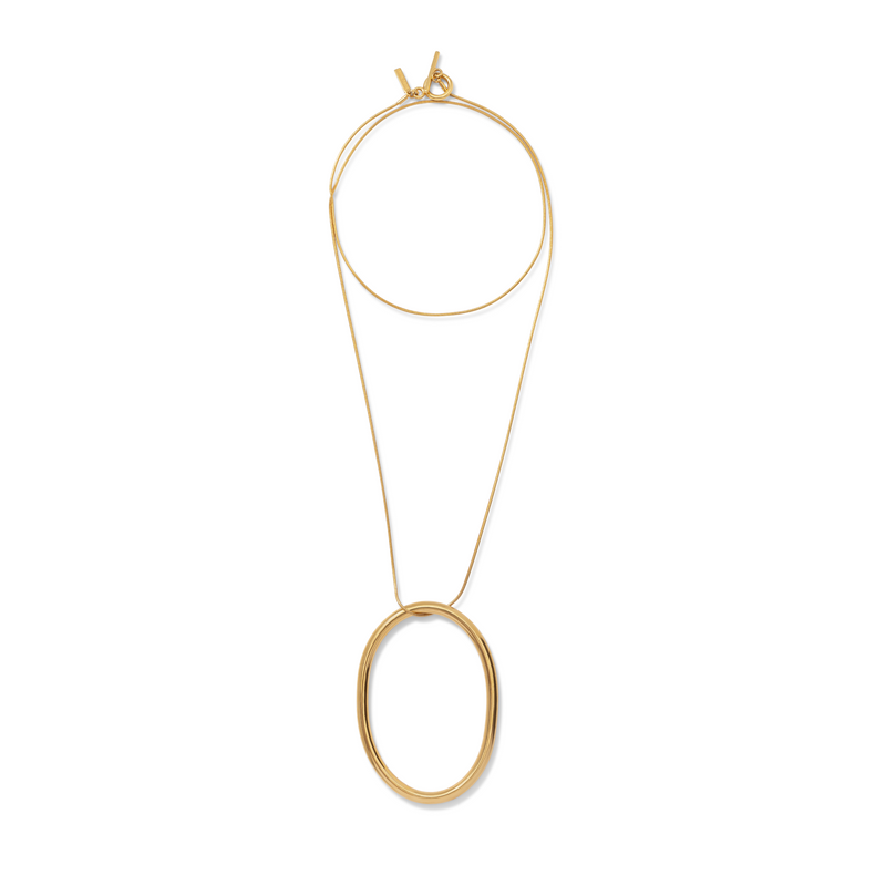 Heavenly Hoop Oval Pendant Necklace