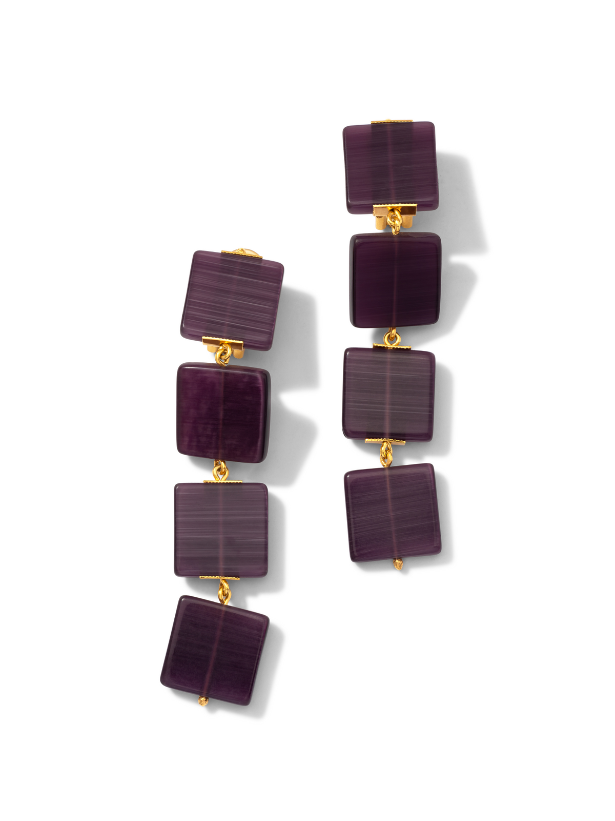 Hollywood Squares Earrings-Earrings-JAREDJAMIN Jewelry Online-Purple-JAREDJAMIN - Fashion Jewelry &amp; Accessories