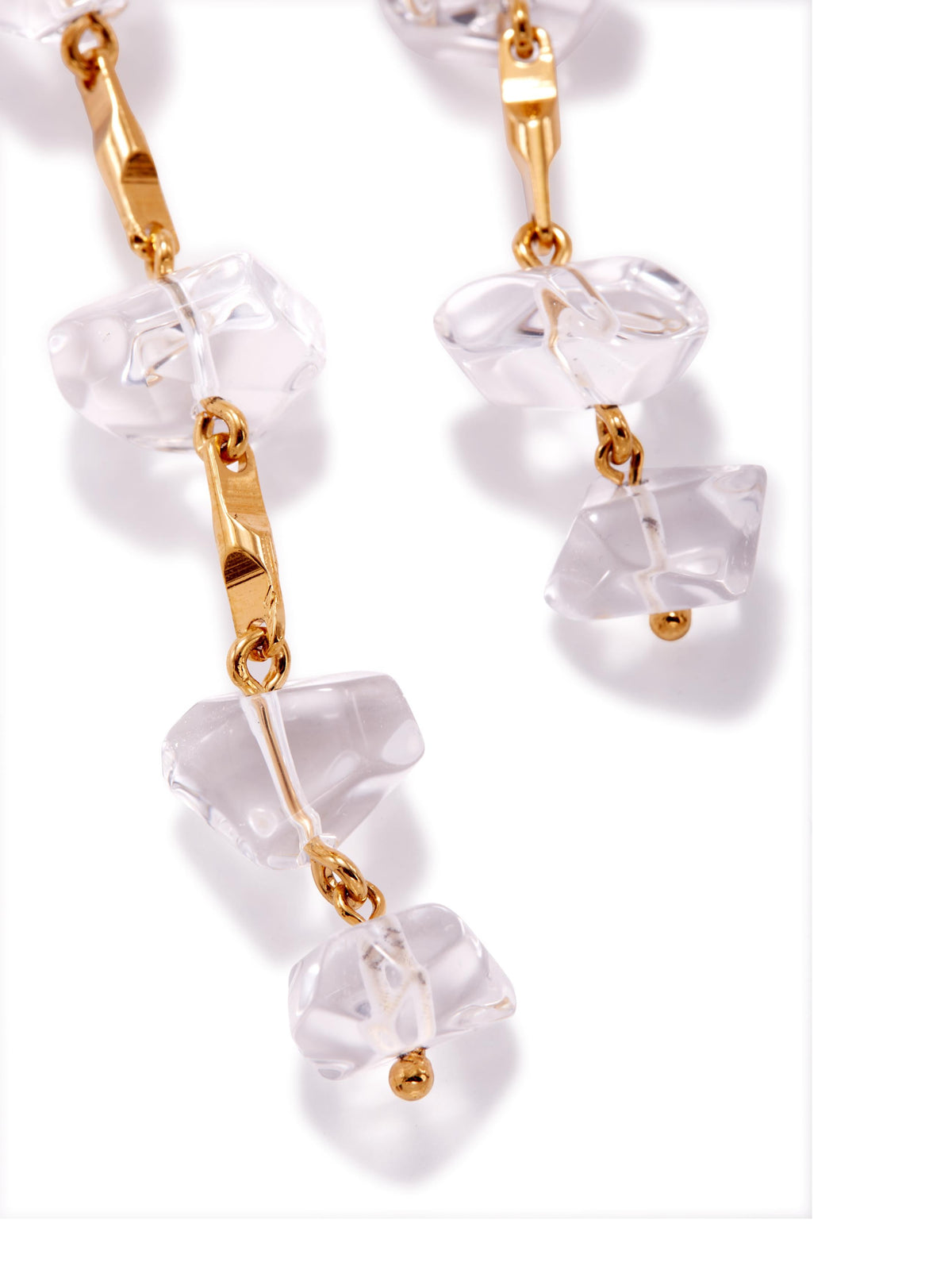 Ice Dangle Gold Leverback Earrings-Earrings-JAREDJAMIN Jewelry Online-JARED JAMIN