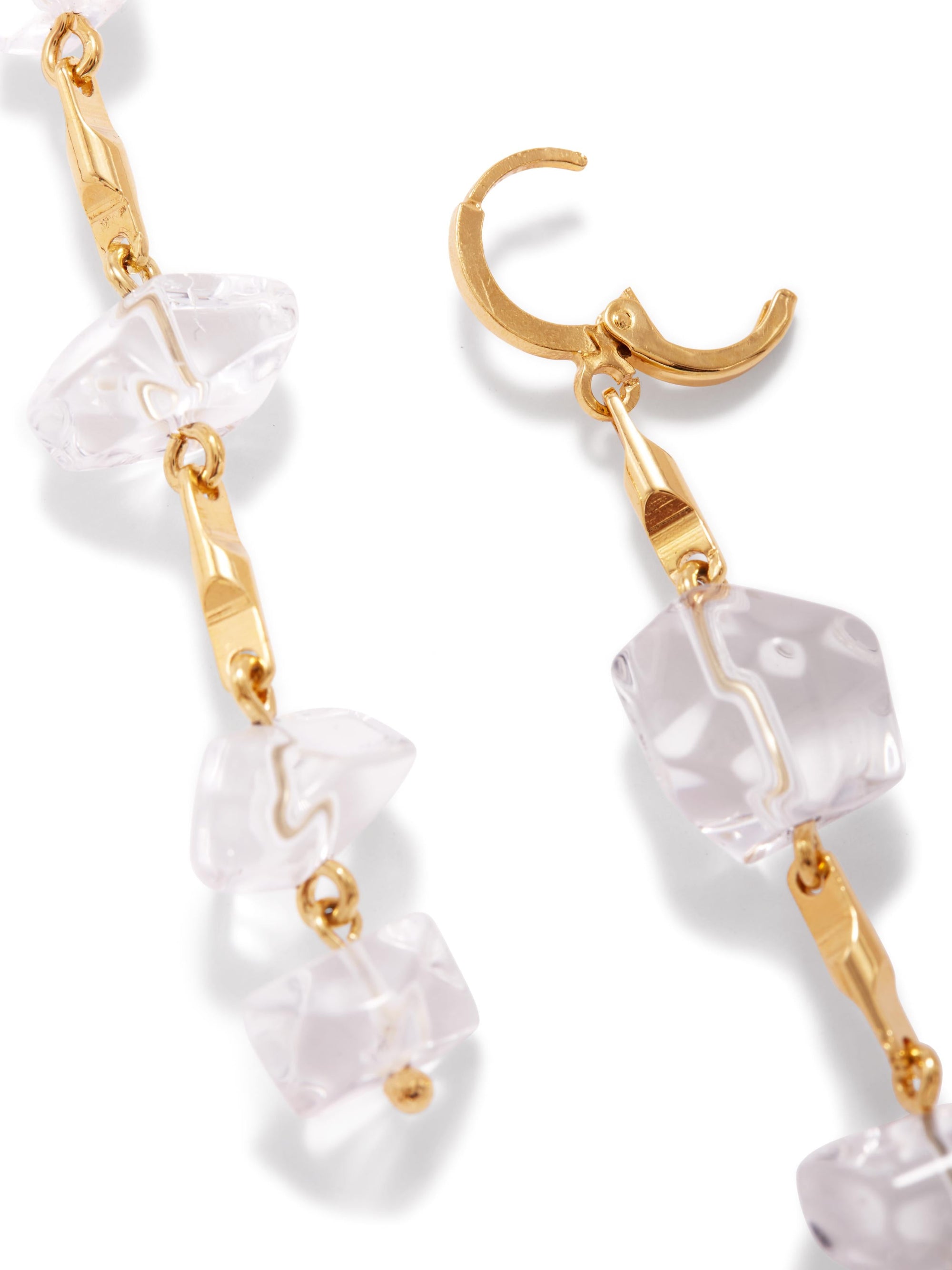 Ice Dangle Gold Leverback Earrings-Earrings-JAREDJAMIN Jewelry Online-JARED JAMIN