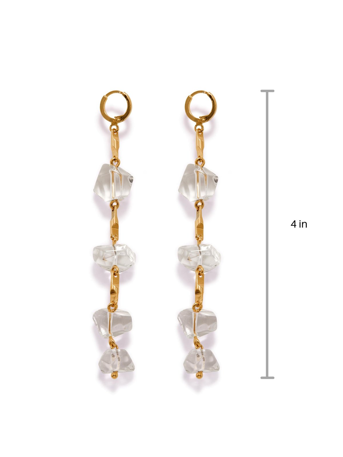 Ice Dangle Gold Leverback Earrings-Earrings-JAREDJAMIN Jewelry Online-JARED JAMIN