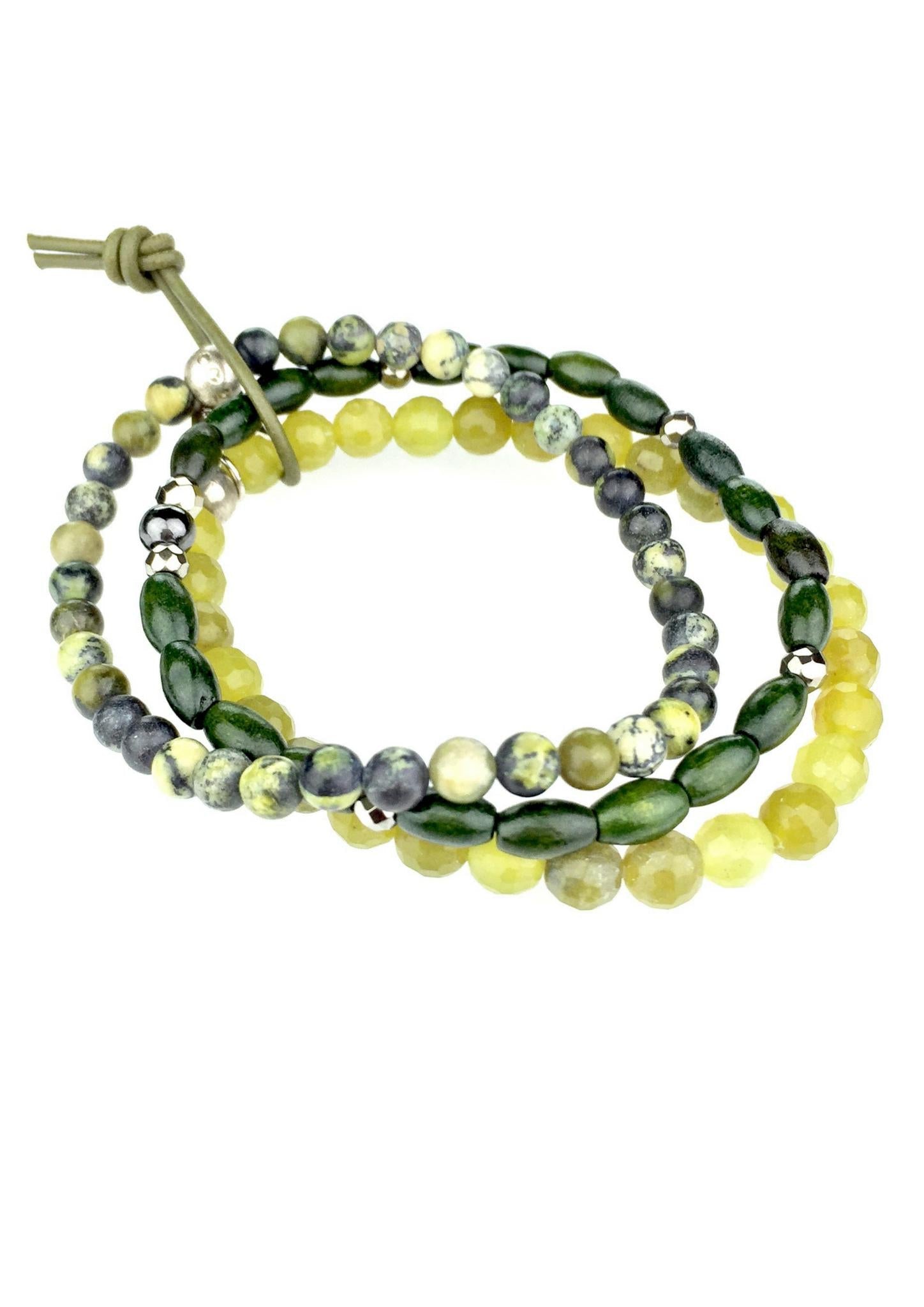 Irish Meadow Bracelet Set-Bracelets-JAREDJAMIN Jewelry Online-Green-JARED JAMIN