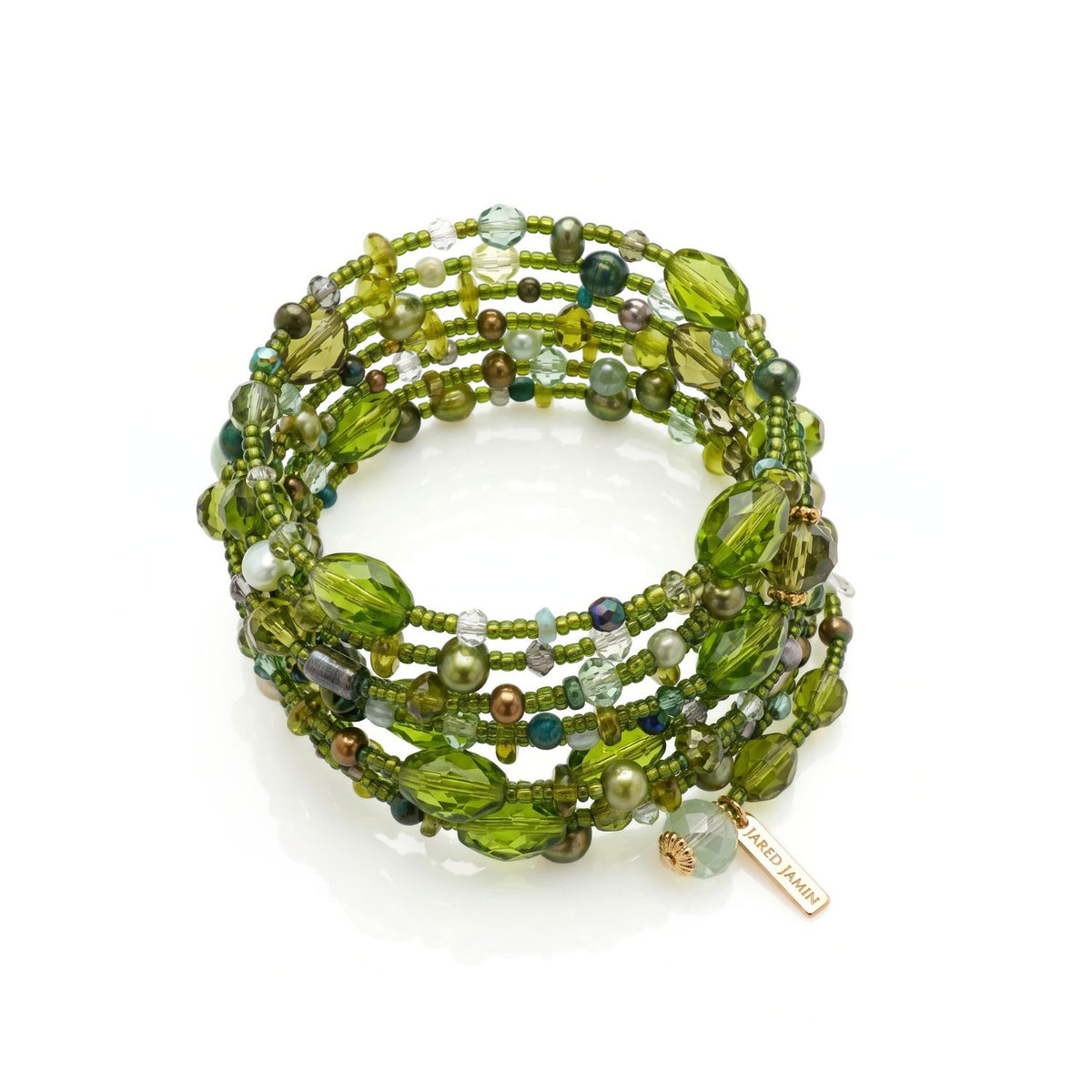 Ivy Green Gemstone Spiral Wrap Bracelet