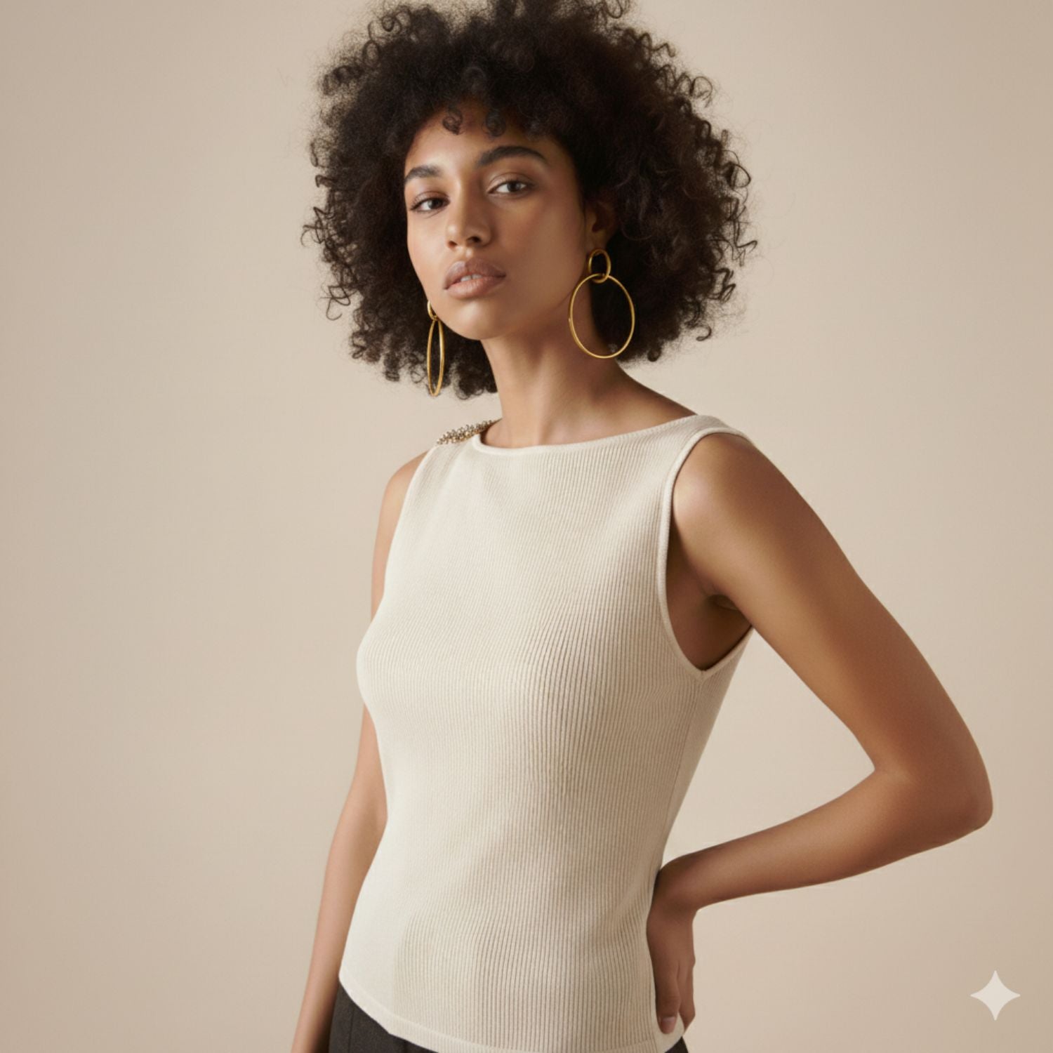 The Everly Dangle Hoop Post Earrings by JAREDJAMIN Jewelry Online feature minimalist 18K gold plated hoops with a small oval loop on a large circle, offering a sleek, modern look against a white background.