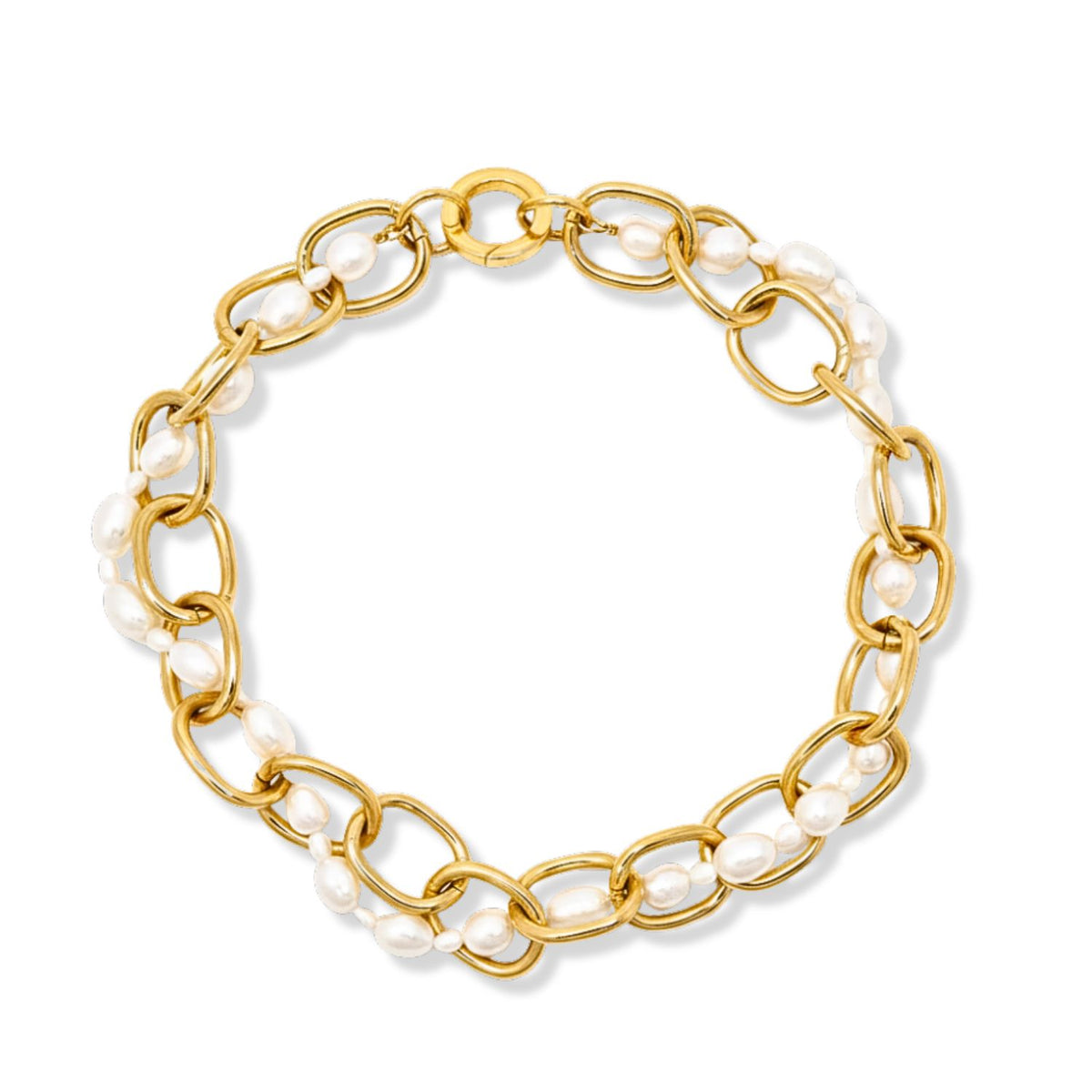 Gold Billie and Pearl Chain Necklace