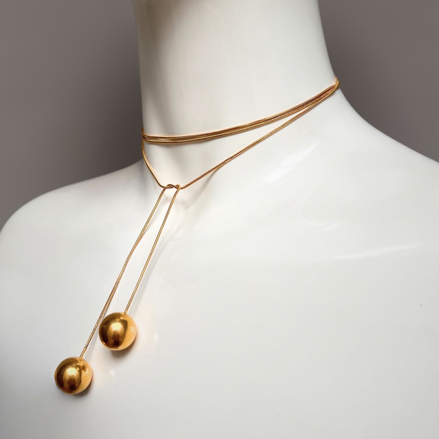 Gold Orbita Lariat Necklace-Necklaces-JAREDJAMIN Jewelry Online-JAREDJAMIN