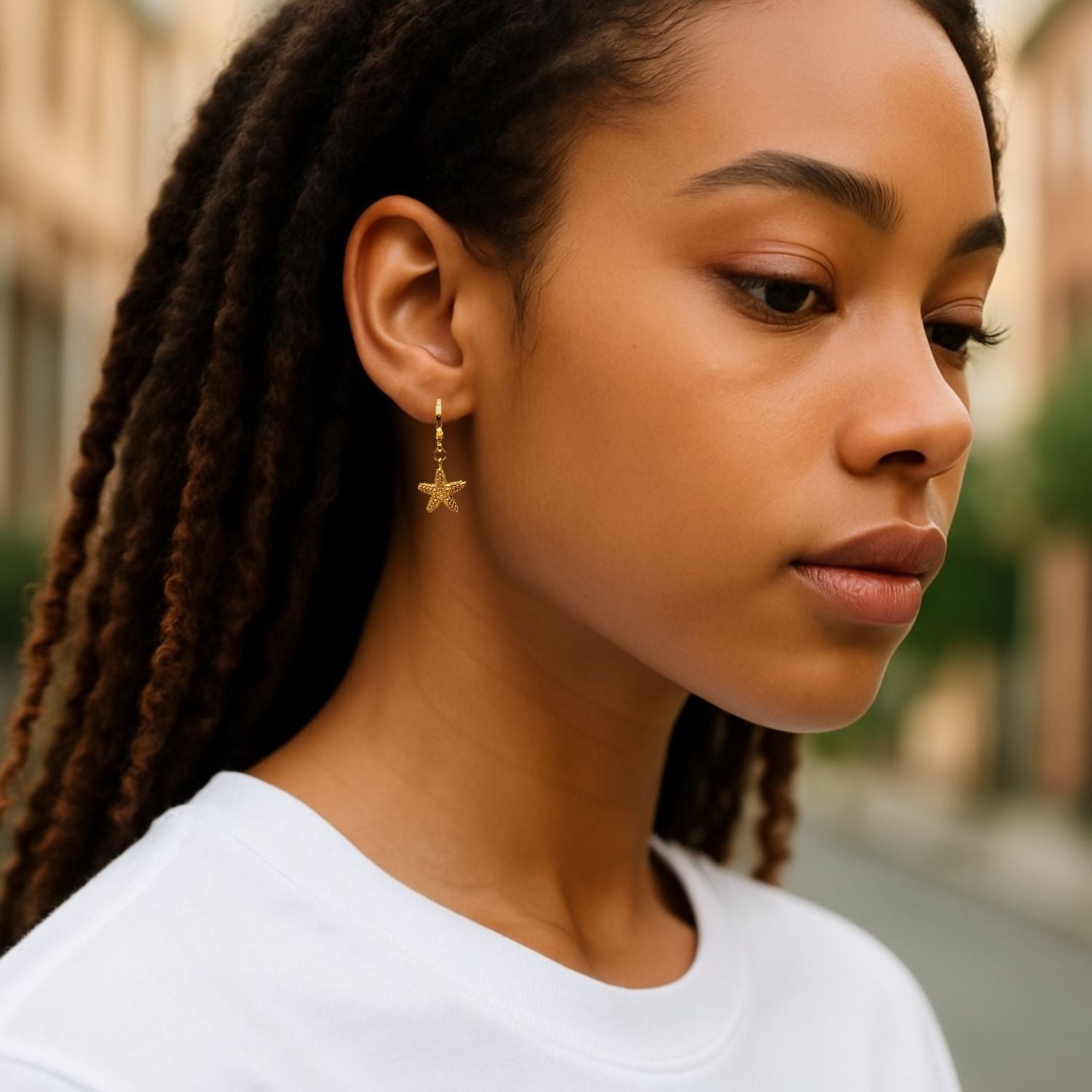 Sea Star Lever Back Earrings-Earrings-JAREDJAMIN Jewelry Online-JAREDJAMIN - Fashion Jewelry & Accessories