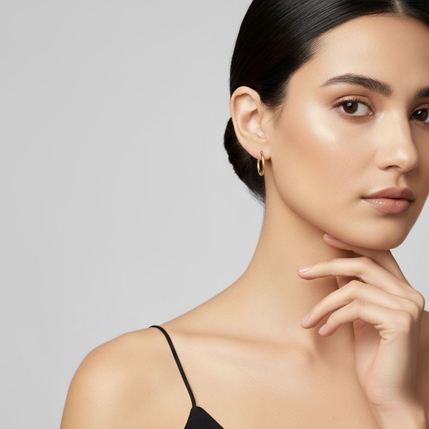 Gold Kahlo Hoop Click-Top Earrings (xs)-Earrings-JAREDJAMIN Jewelry Online-JARED JAMIN