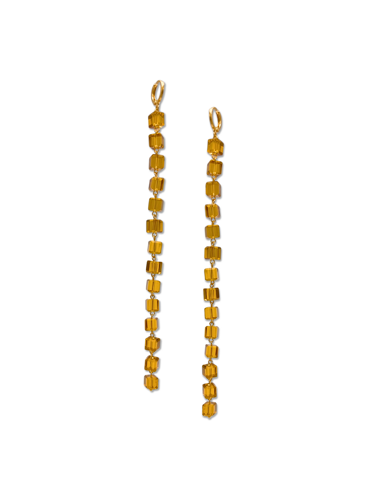 Amber Building Block Drop Earrings-Earrings-JAREDJAMIN Jewelry Online-JAREDJAMIN - Fashion Jewelry &amp; Accessories