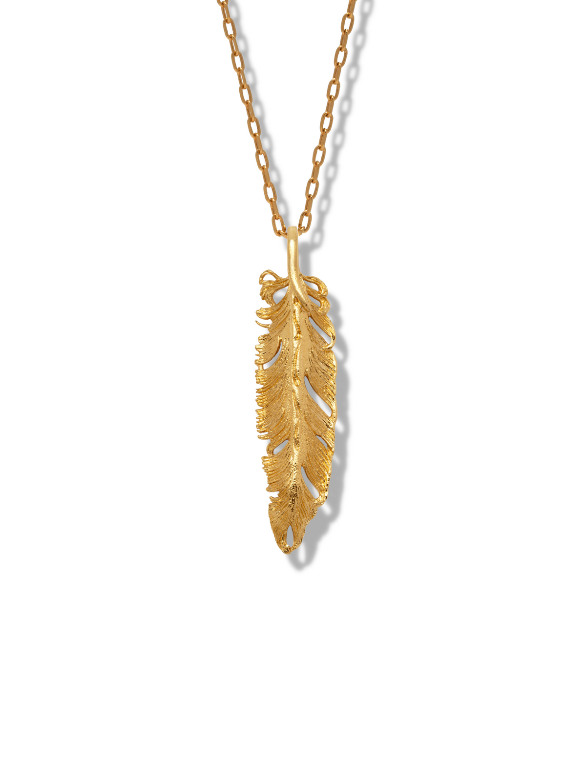 Plume Pendant Charm Necklace-Pendant Charms-JAREDJAMIN Jewelry Online-Gold-16&quot;-18&quot;-20&quot;-JAREDJAMIN - Fashion Jewelry &amp; Accessories