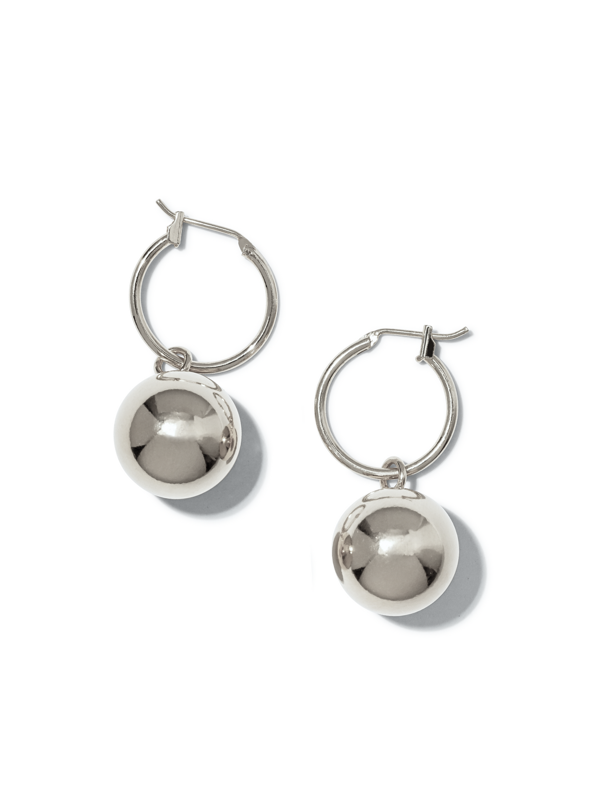 Silver Orbita Ball Charm Click-Top Hoop Earrings-Earrings-JAREDJAMIN Jewelry Online-JAREDJAMIN - Fashion Jewelry &amp; Accessories