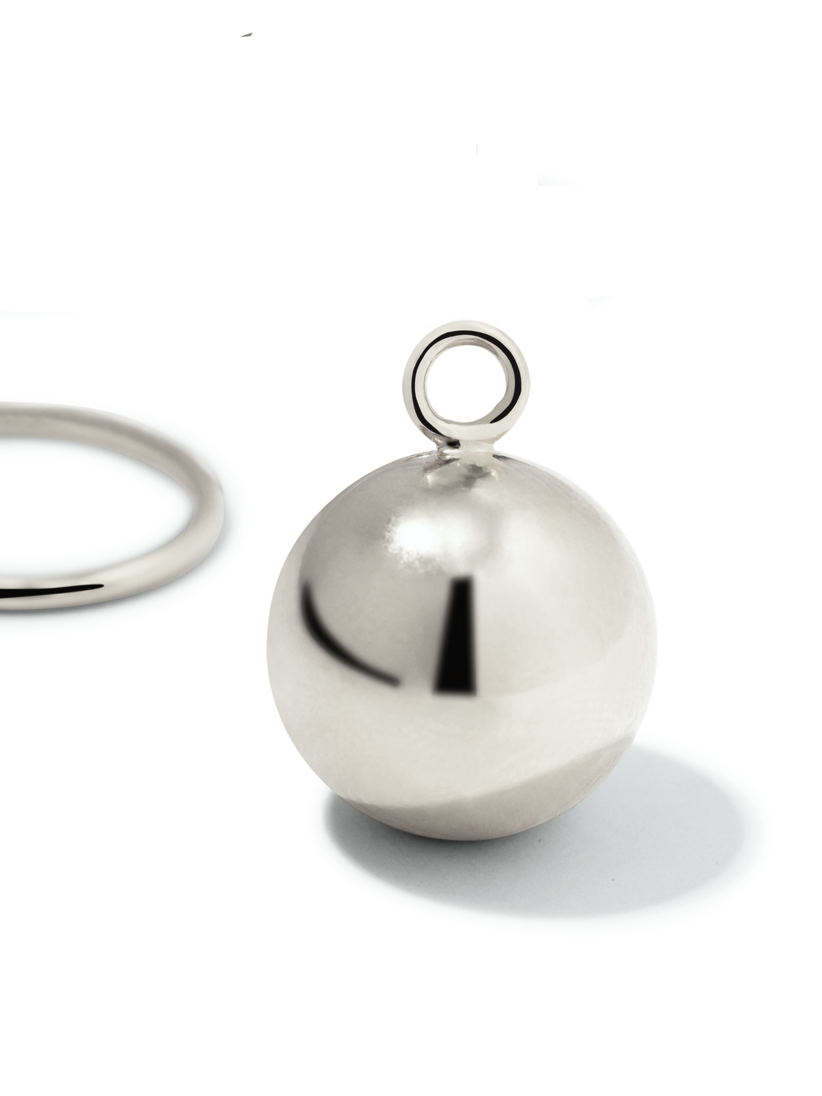 Silver Orbita Ball Charm Click-Top Hoop Earrings-Earrings-JAREDJAMIN Jewelry Online-JAREDJAMIN - Fashion Jewelry &amp; Accessories