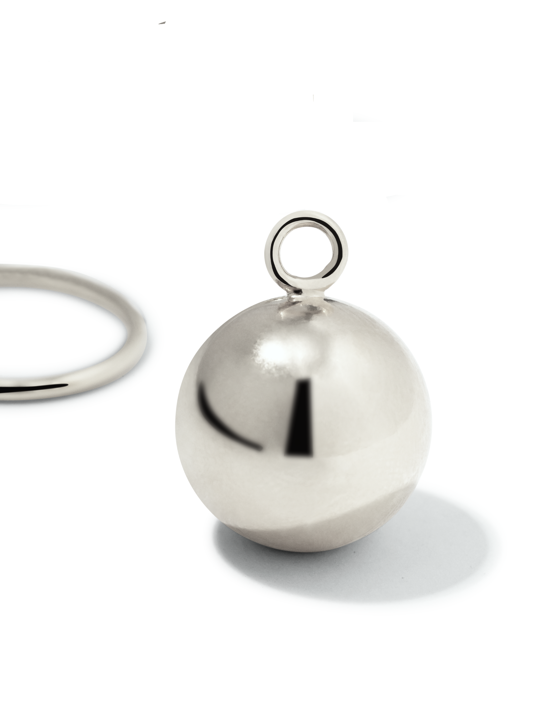 Silver Orbita Ball Charm Click-Top Hoop Earrings-Earrings-JAREDJAMIN Jewelry Online-JAREDJAMIN - Fashion Jewelry & Accessories