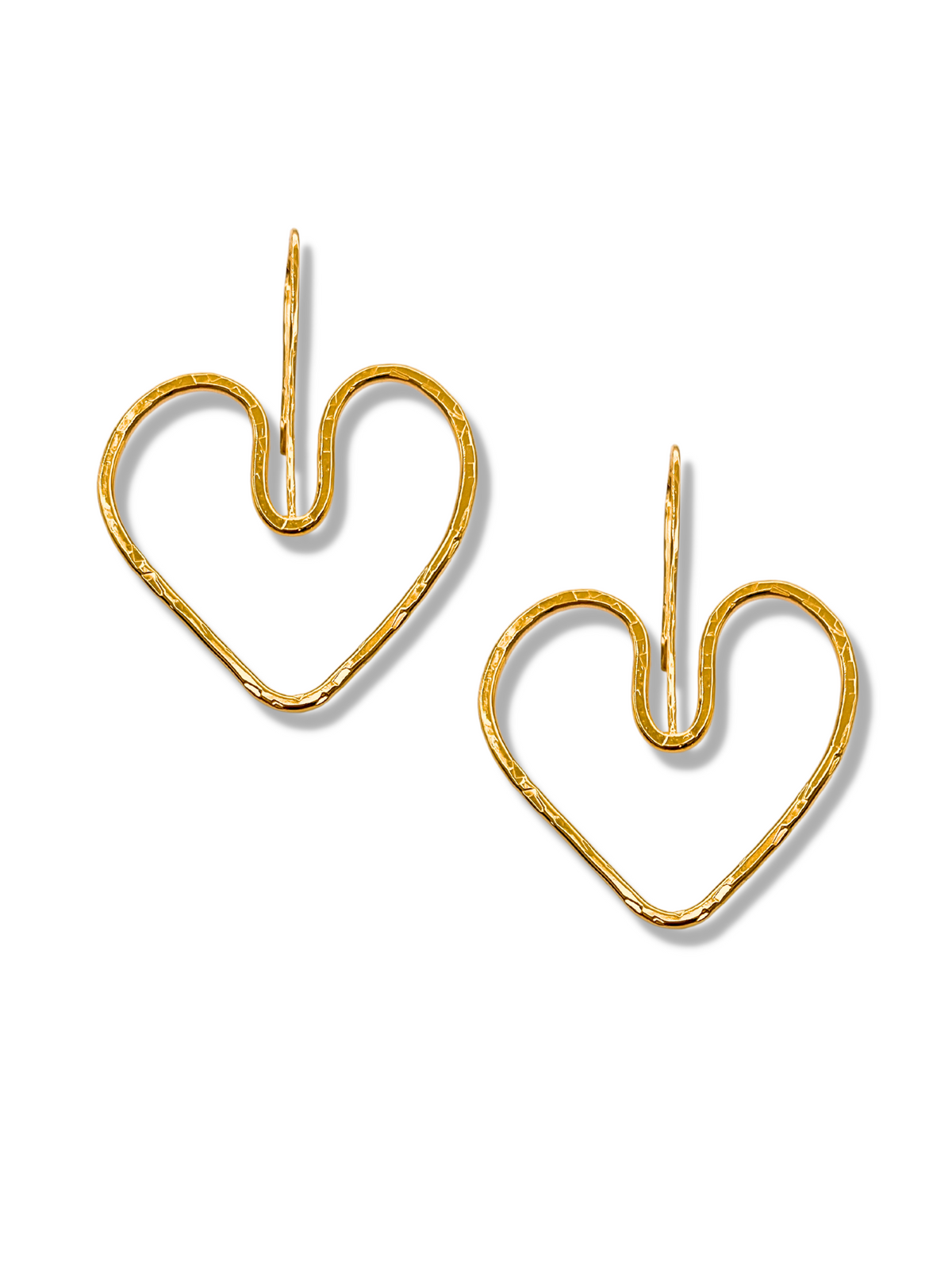 Gold Fluttering Heart Hook Earrings-Earrings-JAREDJAMIN Jewelry Online-JAREDJAMIN - Fashion Jewelry &amp; Accessories