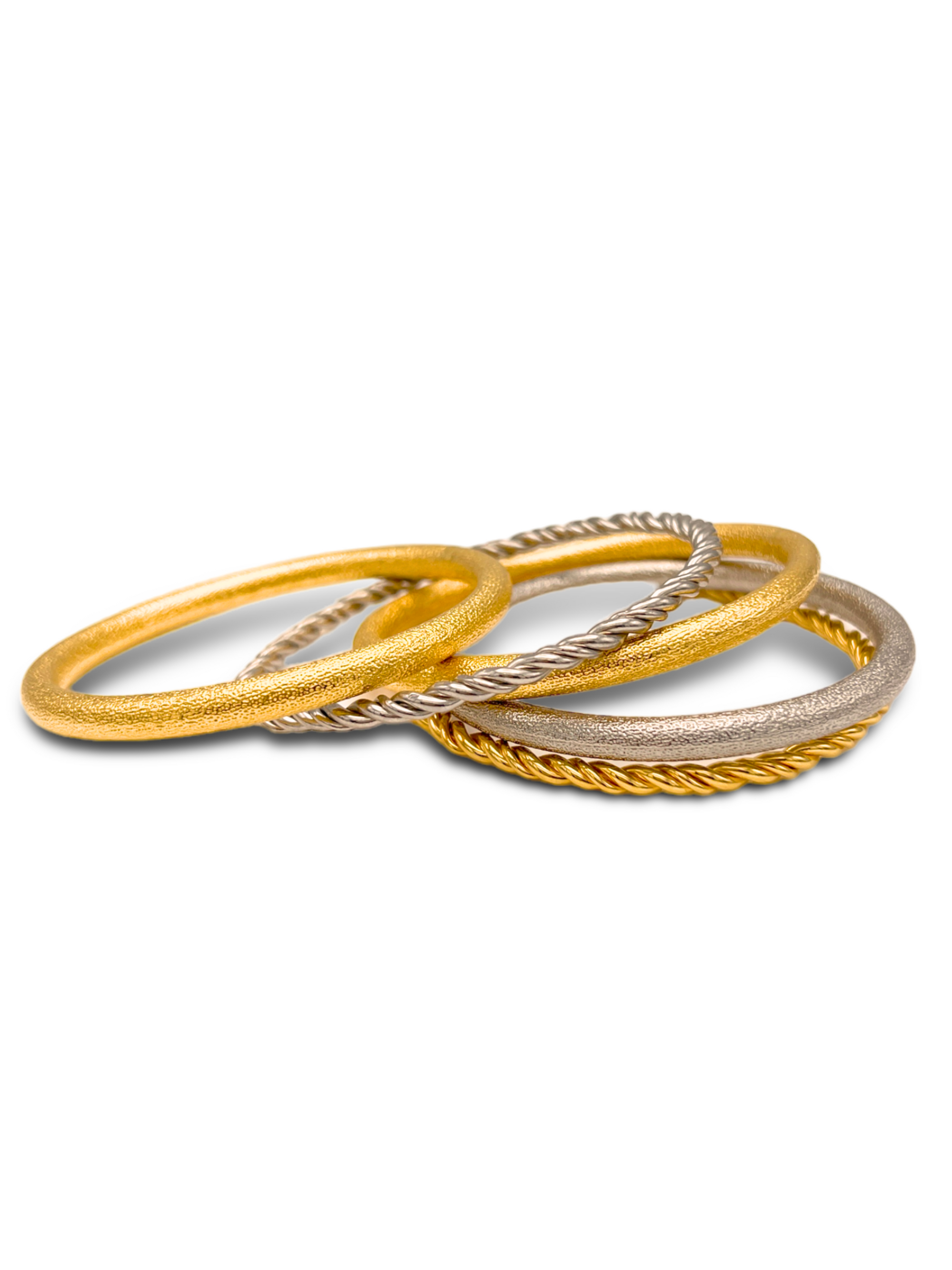 Jubilee Silver and Gold Bangle Stack-Bracelets-JAREDJAMIN Jewelry Online-JAREDJAMIN - Fashion Jewelry & Accessories