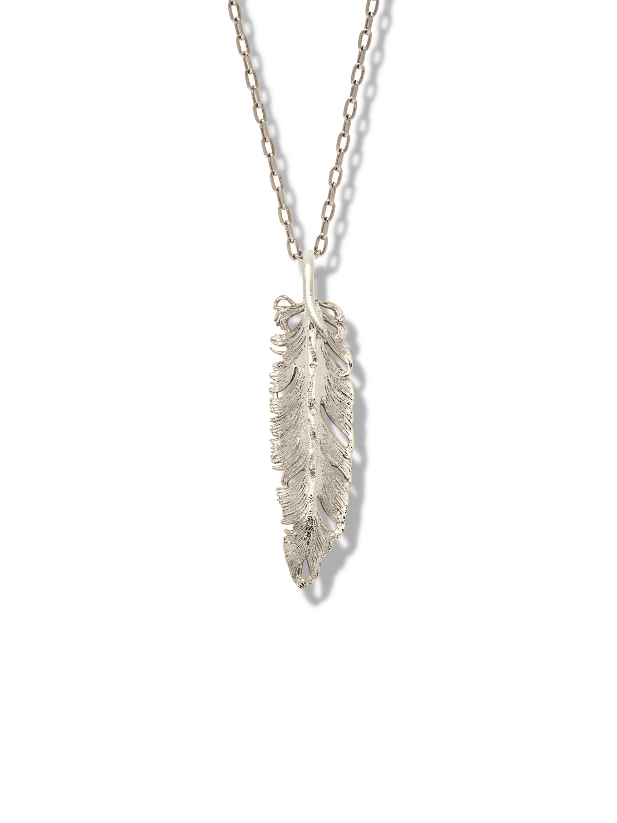 Plume Pendant Charm Necklace-Pendant Charms-JAREDJAMIN Jewelry Online-Silver-16&quot;-18&quot;-20&quot;-JAREDJAMIN - Fashion Jewelry &amp; Accessories