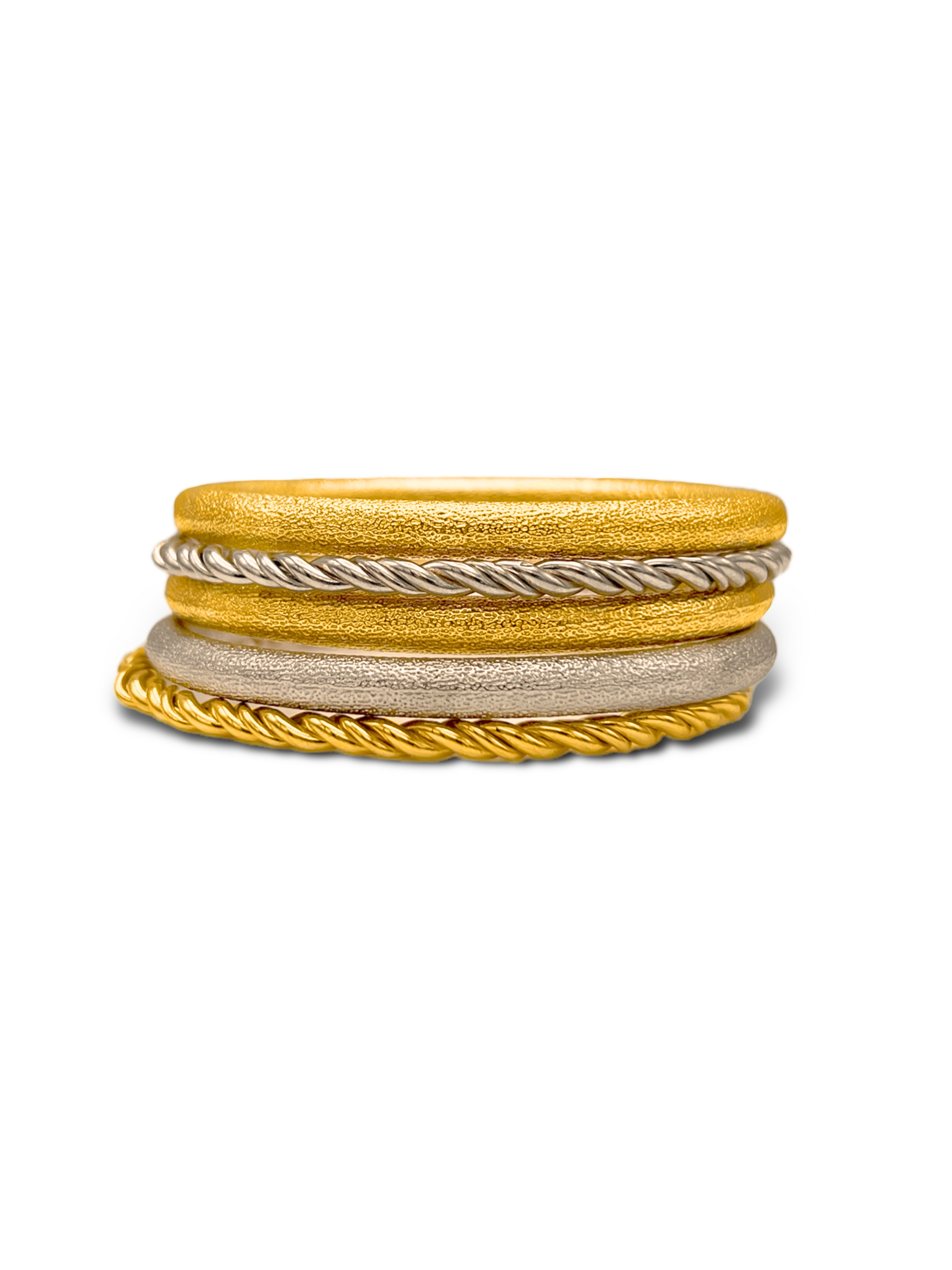 Jubilee Silver and Gold Bangle Stack-Bracelets-JAREDJAMIN Jewelry Online-JAREDJAMIN - Fashion Jewelry & Accessories