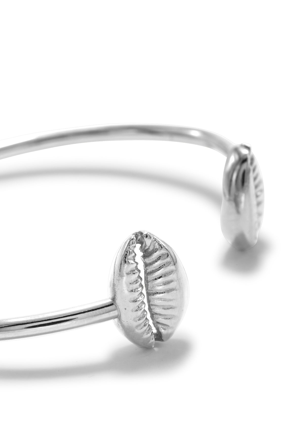 Silver Cowrie Shell Cuff Bracelet-Bracelets-JAREDJAMIN Jewelry Online-JAREDJAMIN