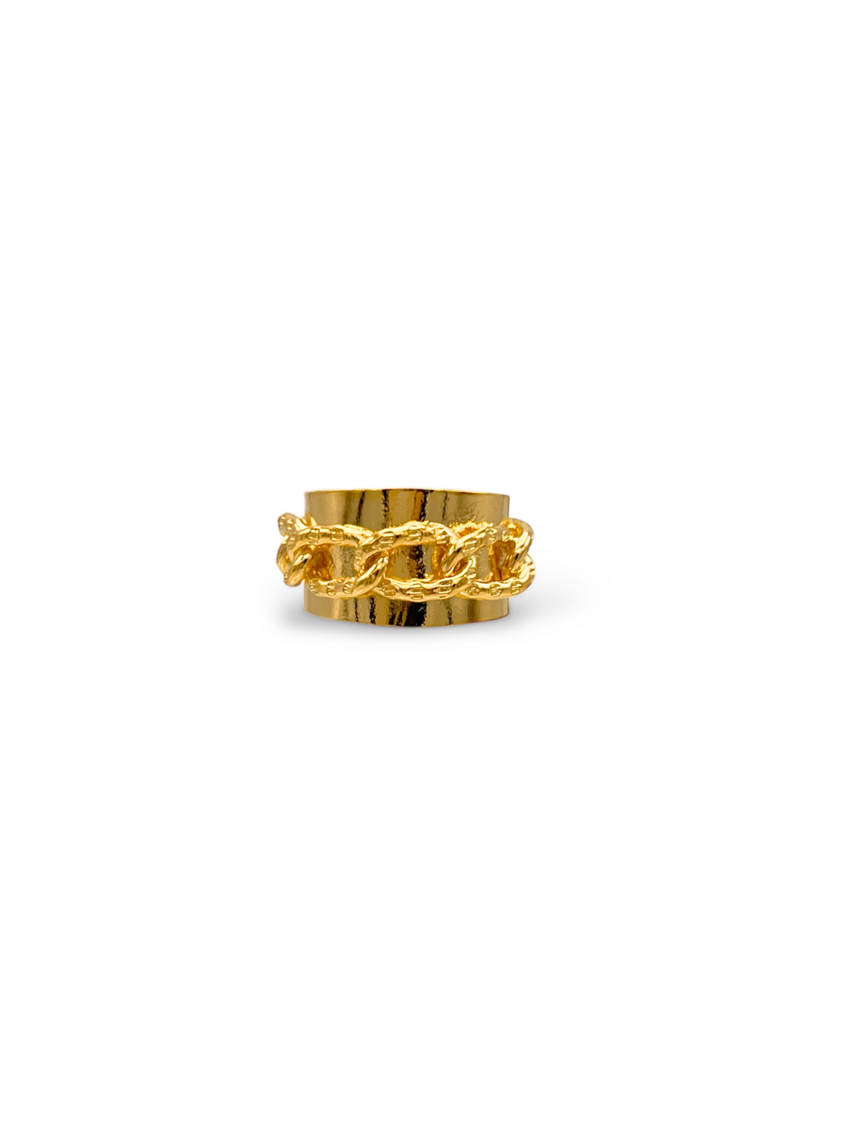 Gold Charlie Chain Mens Ring-Mens Rings-JAREDJAMIN Jewelry Online-JAREDJAMIN - Fashion Jewelry &amp; Accessories