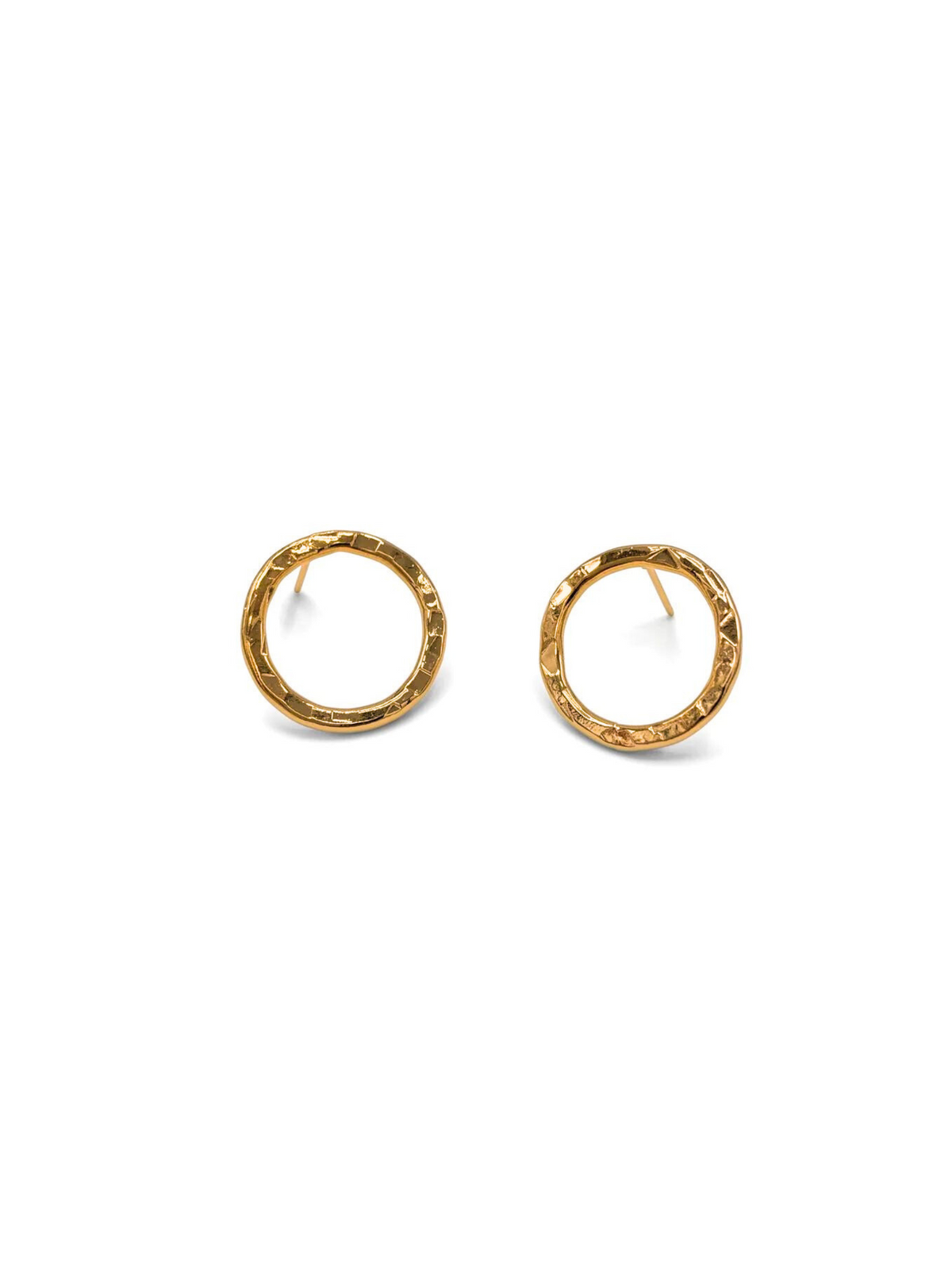 Small Rhodri Textured Circular Post Earrings-Earrings-JAREDJAMIN Jewelry Online-JAREDJAMIN - Fashion Jewelry &amp; Accessories