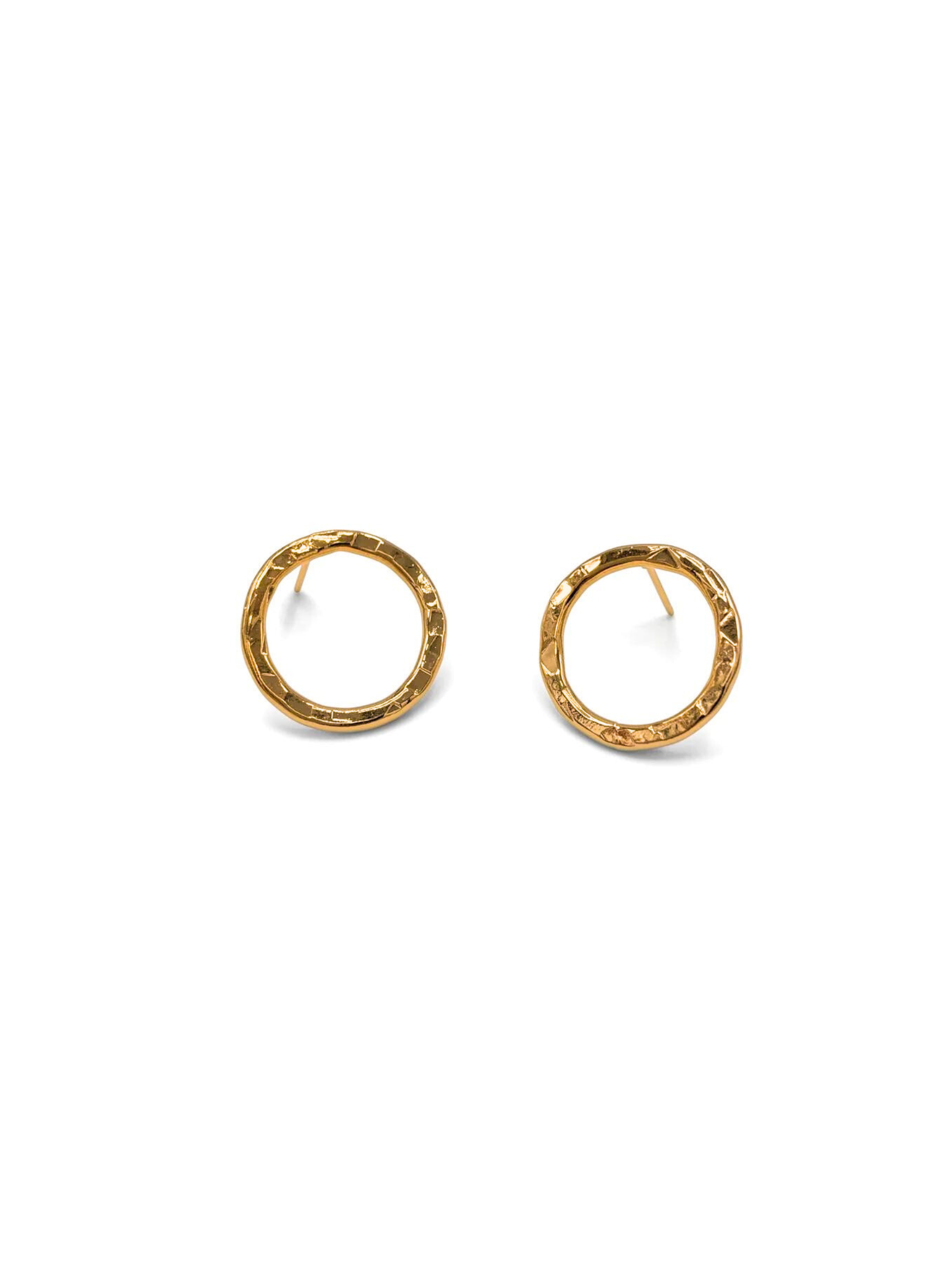 Small Rhodri Textured Circular Post Earrings-Earrings-JAREDJAMIN Jewelry Online-JAREDJAMIN - Fashion Jewelry & Accessories