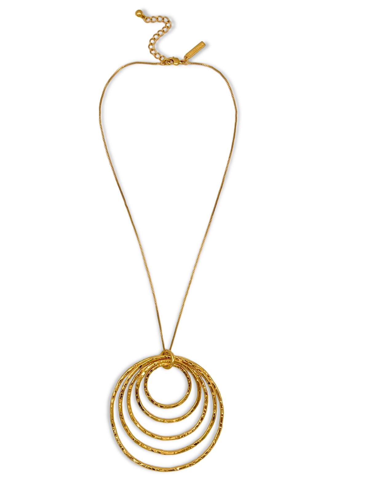 Ripple Textured Gold Pendant Necklace-Necklaces-JAREDJAMIN Jewelry Online-JAREDJAMIN - Fashion Jewelry &amp; Accessories