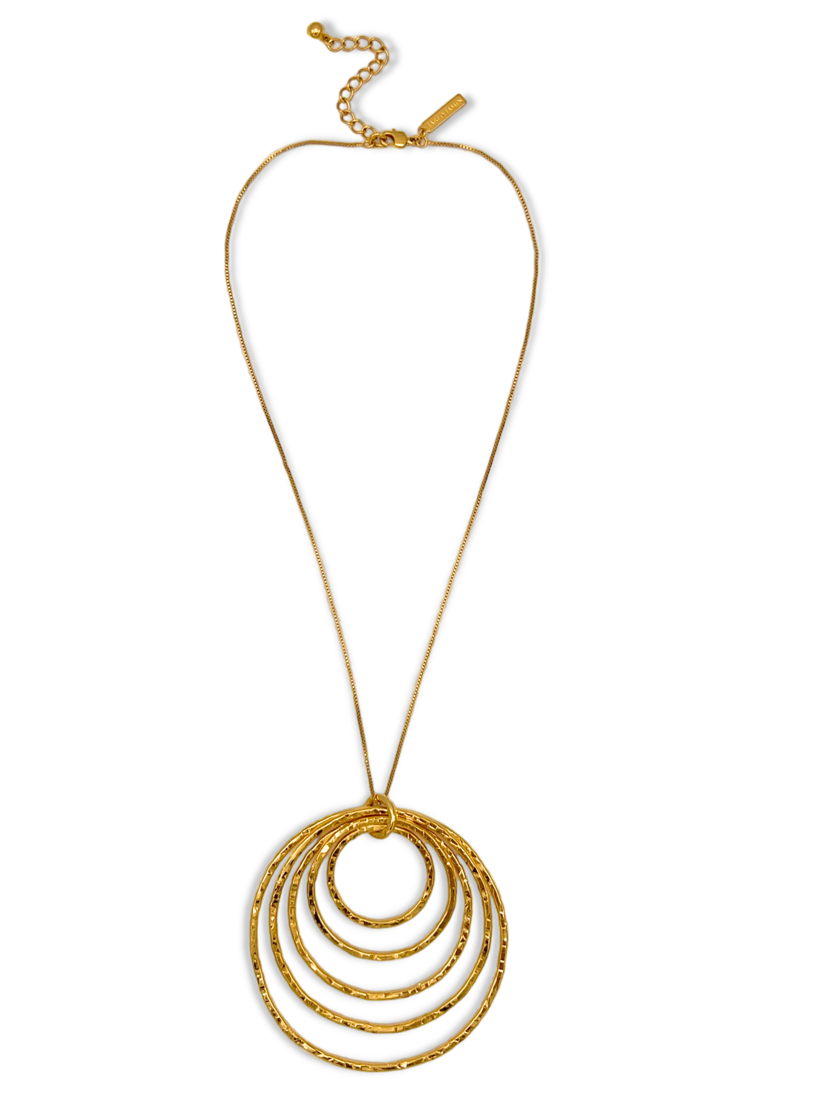 Ripple Textured Gold Pendant Necklace-Necklaces-JAREDJAMIN Jewelry Online-JAREDJAMIN - Fashion Jewelry & Accessories