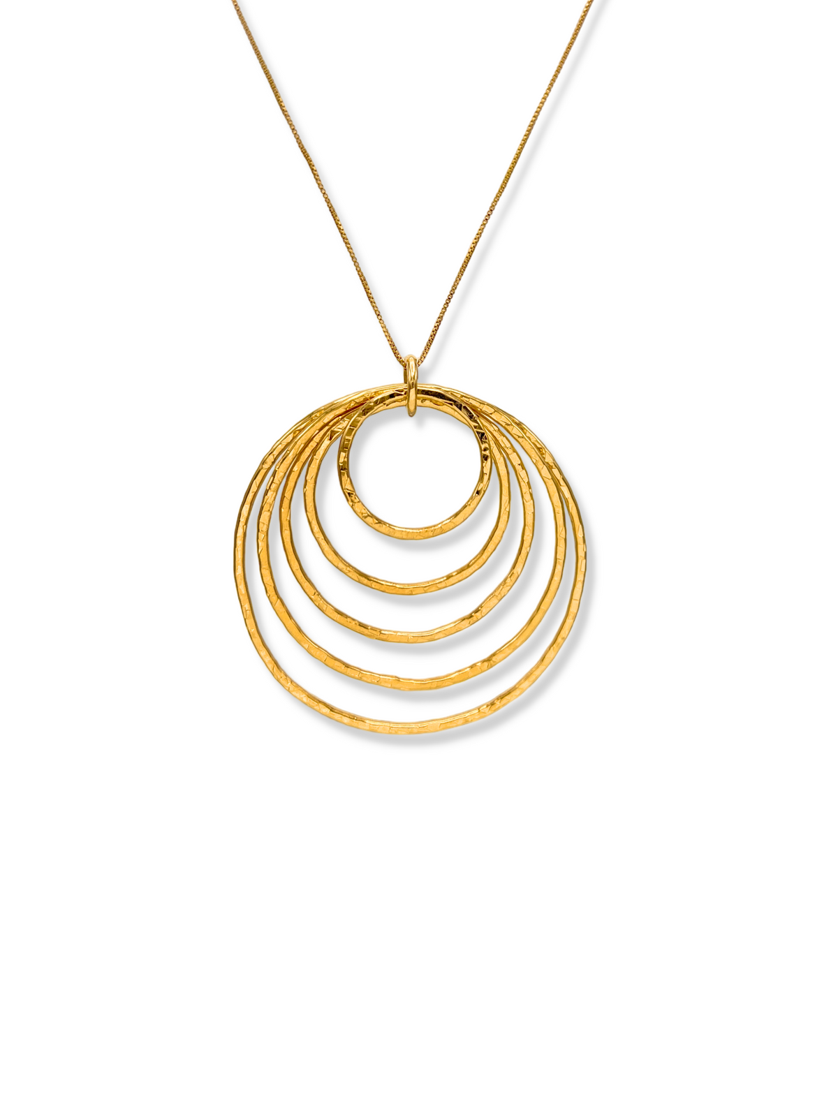 Ripple Textured Gold Pendant Necklace-Necklaces-JAREDJAMIN Jewelry Online-JAREDJAMIN - Fashion Jewelry &amp; Accessories