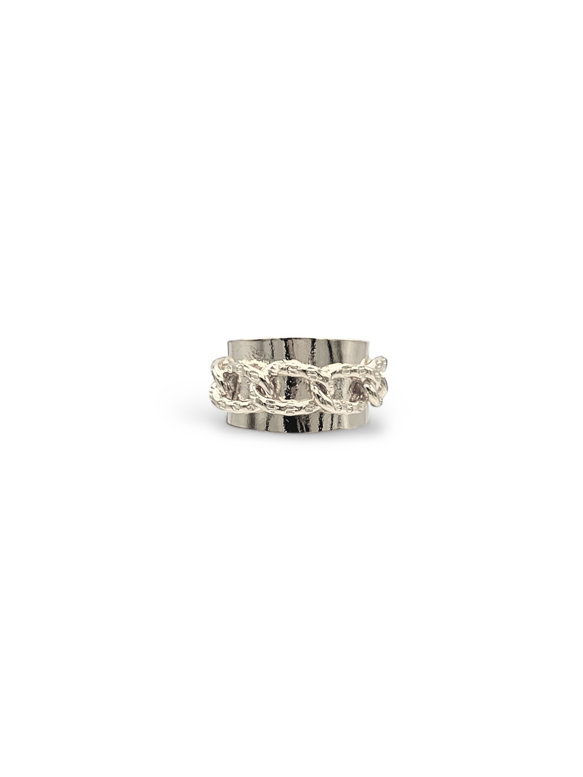 White Rhodium | Silver Charlie Chain Mens Ring-Mens Rings-JAREDJAMIN Jewelry Online-JAREDJAMIN - Fashion Jewelry &amp; Accessories