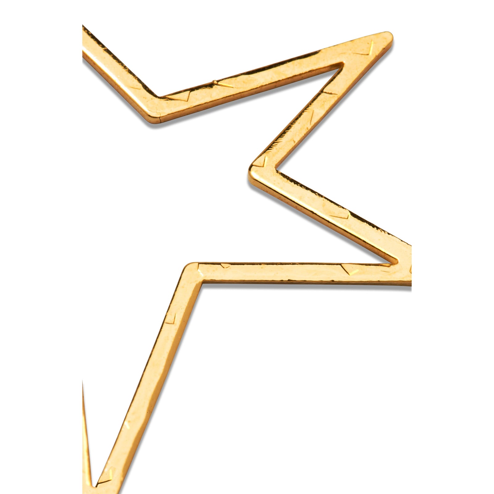 The Gold Large Shooting Star Pendant Charm by JAREDJAMIN Jewelry Online features a hand-drawn, five-pointed gold star outline on a white background—modern and stylized, ideal as inspiration for women’s earring charms or pendants.