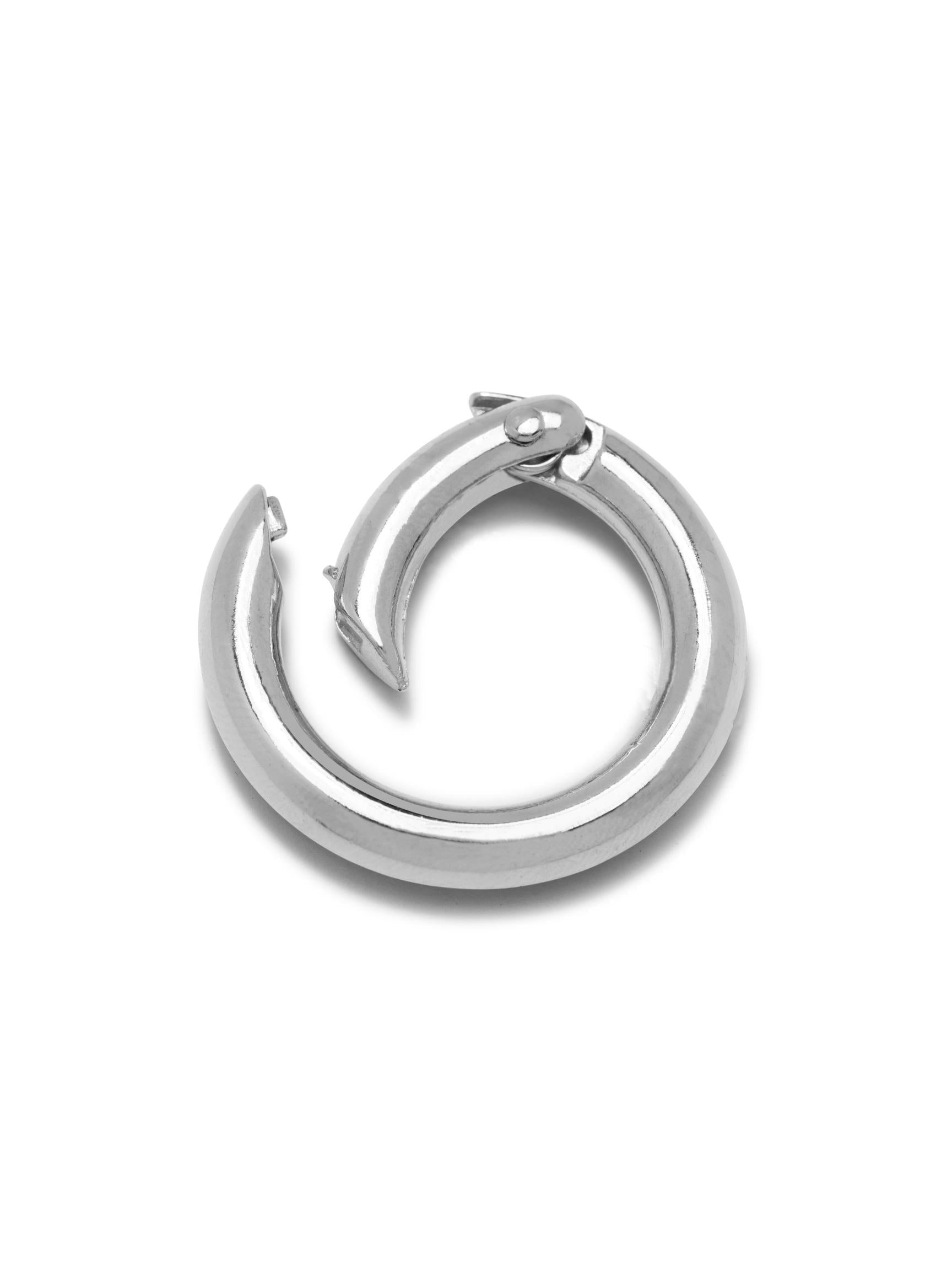 Silver Large Circular Clicker Clasp-Pendant Charms-JAREDJAMIN Jewelry Online-JAREDJAMIN