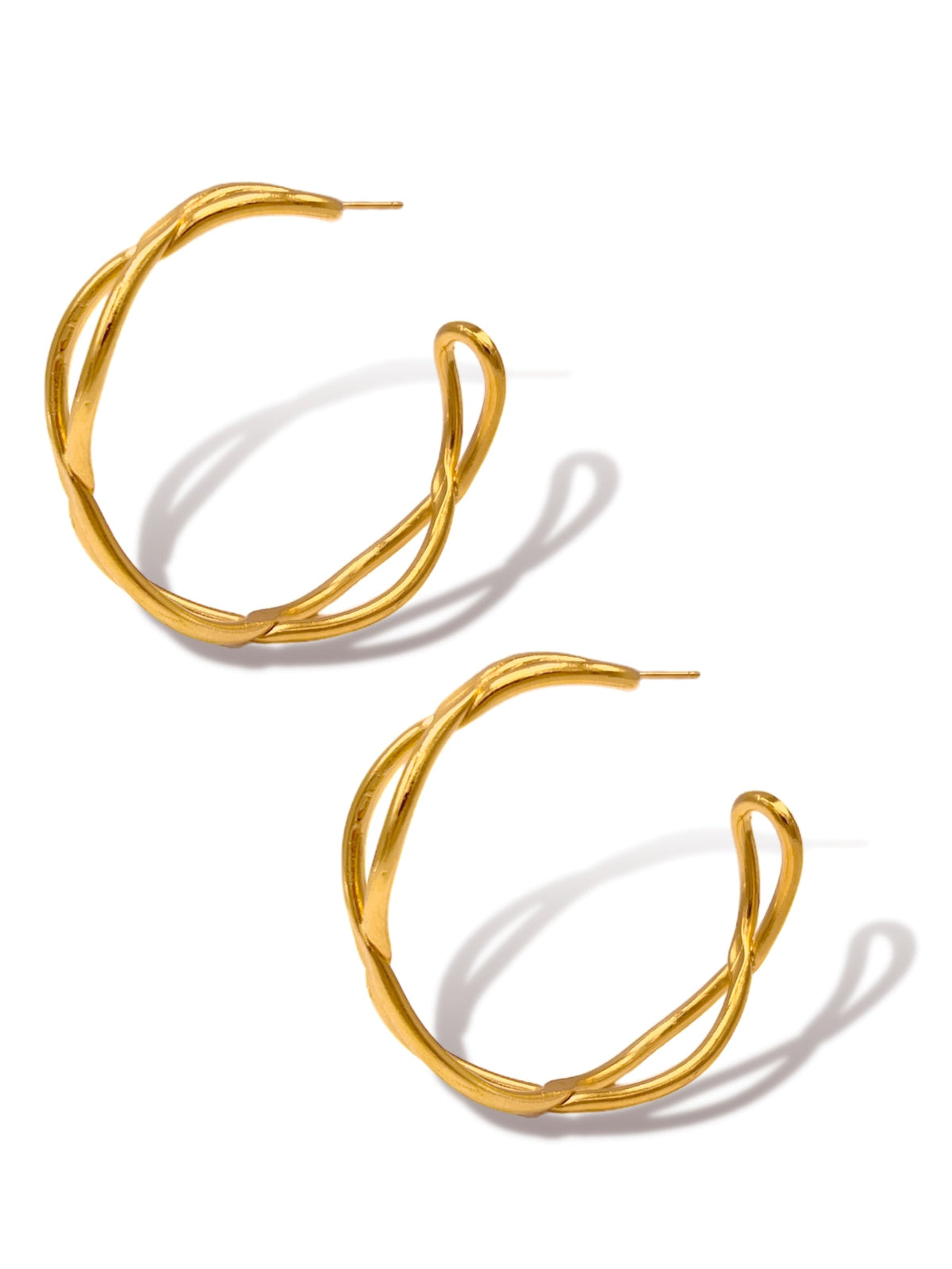 Gold Marise Hoop Post Earrings-Earrings-JAREDJAMIN Jewelry Online-JAREDJAMIN - Fashion Jewelry &amp; Accessories