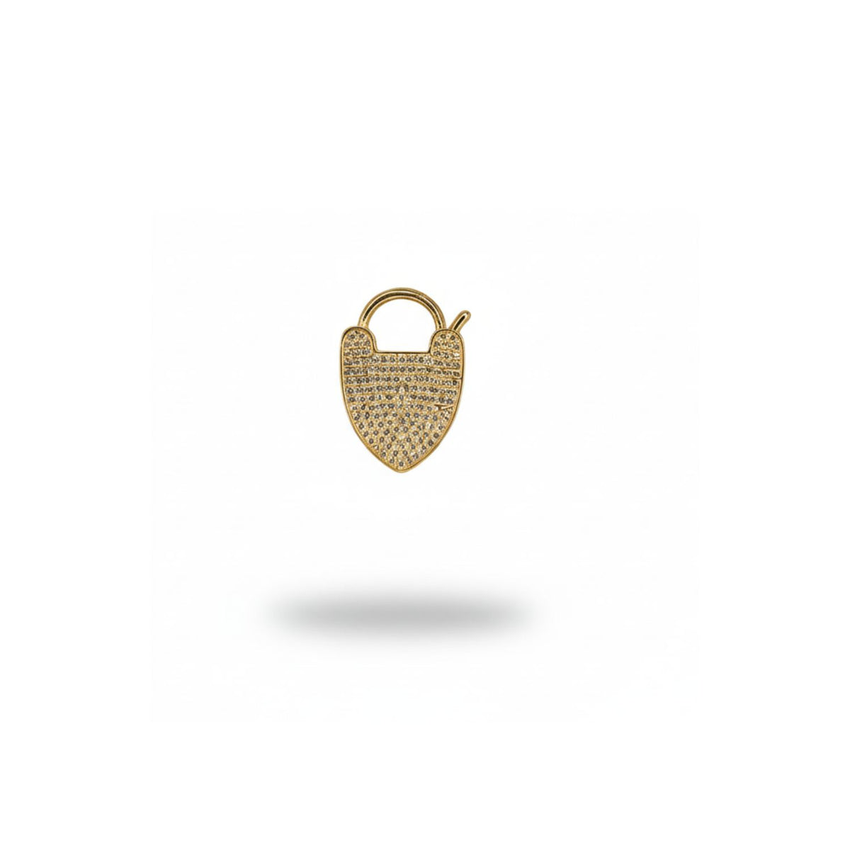 Hand-assembled in our West Hollywood studio, this 18k gold pavé padlock clasp refracts light across hand-set cubic zirconia. Forged in small, eco-conscious batches. Style Note: punctuates both a white button-down and liquid velvet after dark.