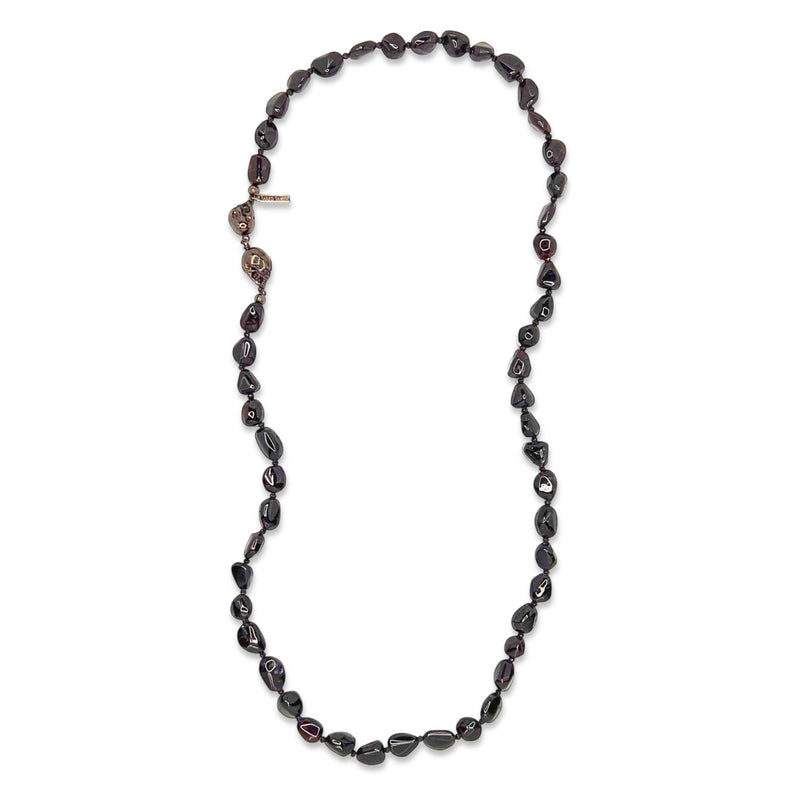Rocks of Sangria Skull-Clasp Necklace