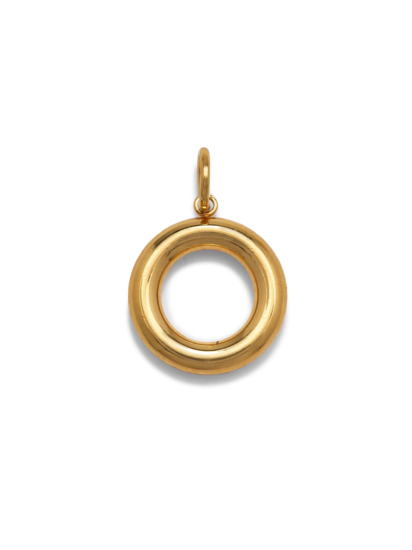 Gold Smooth Doughnut Necklace Pendant Charm-Pendant Charms-JAREDJAMIN Jewelry Online-JAREDJAMIN