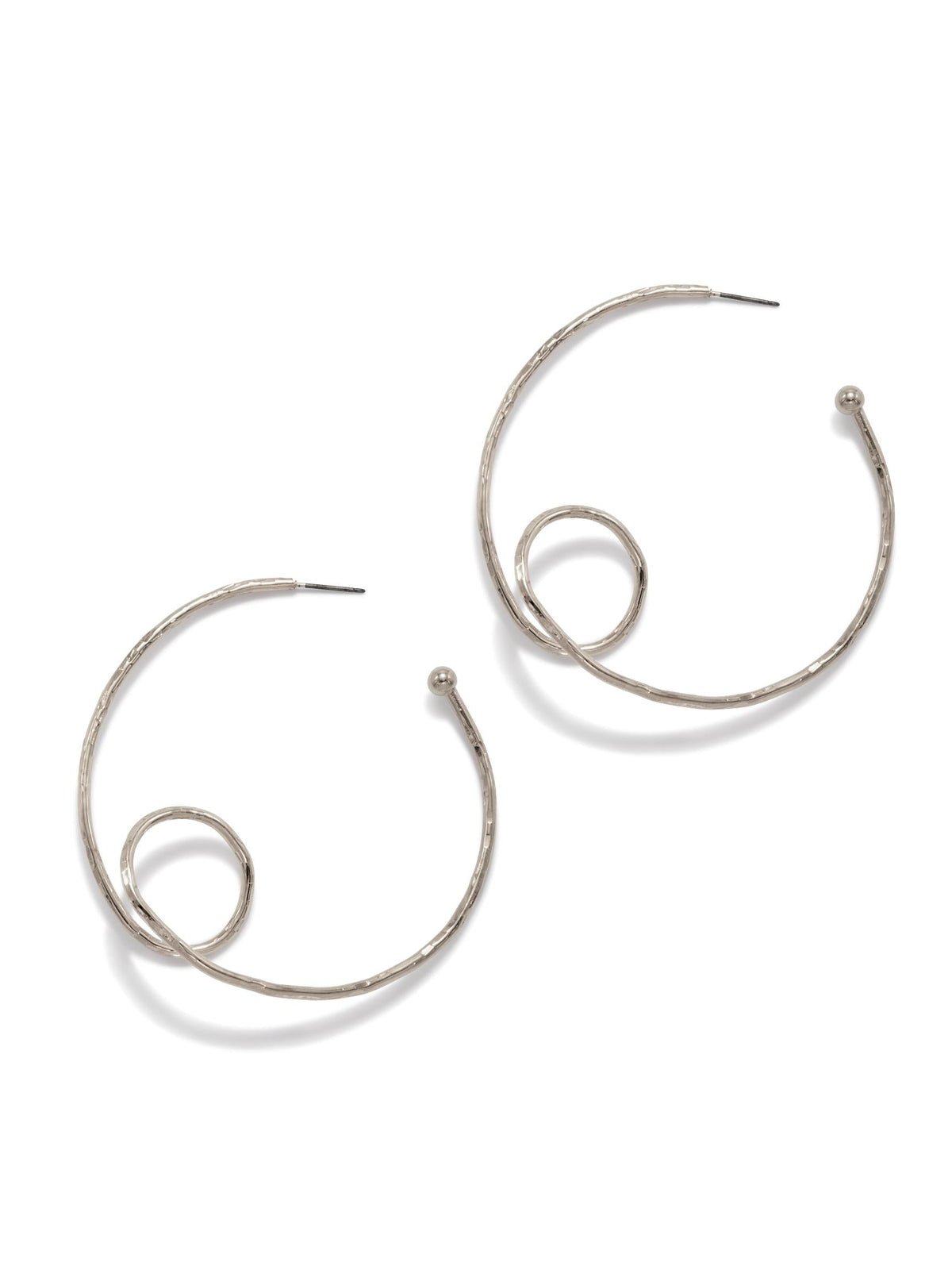 Silver Loop-De-Loop Hoop Earrings-Earrings-JAREDJAMIN Jewelry Online-JAREDJAMIN - Fashion Jewelry &amp; Accessories